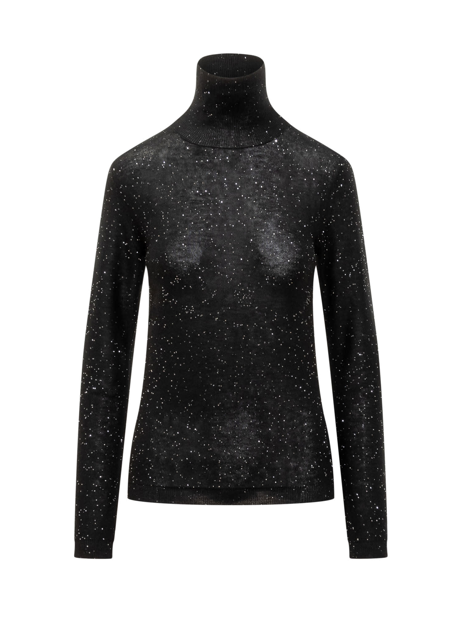 Shop Fabiana Filippi Glitter Sweater In Nero