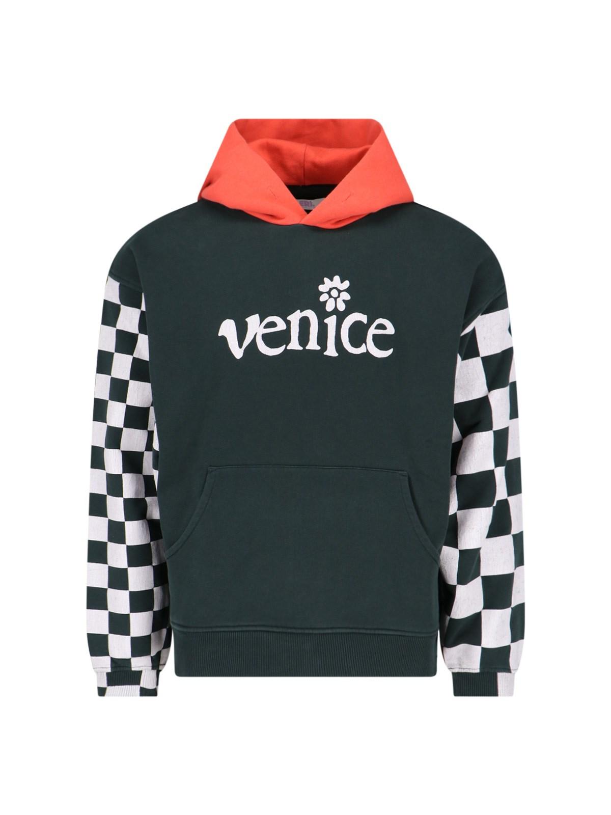 Shop Erl Venice Hoodie In Black Checker