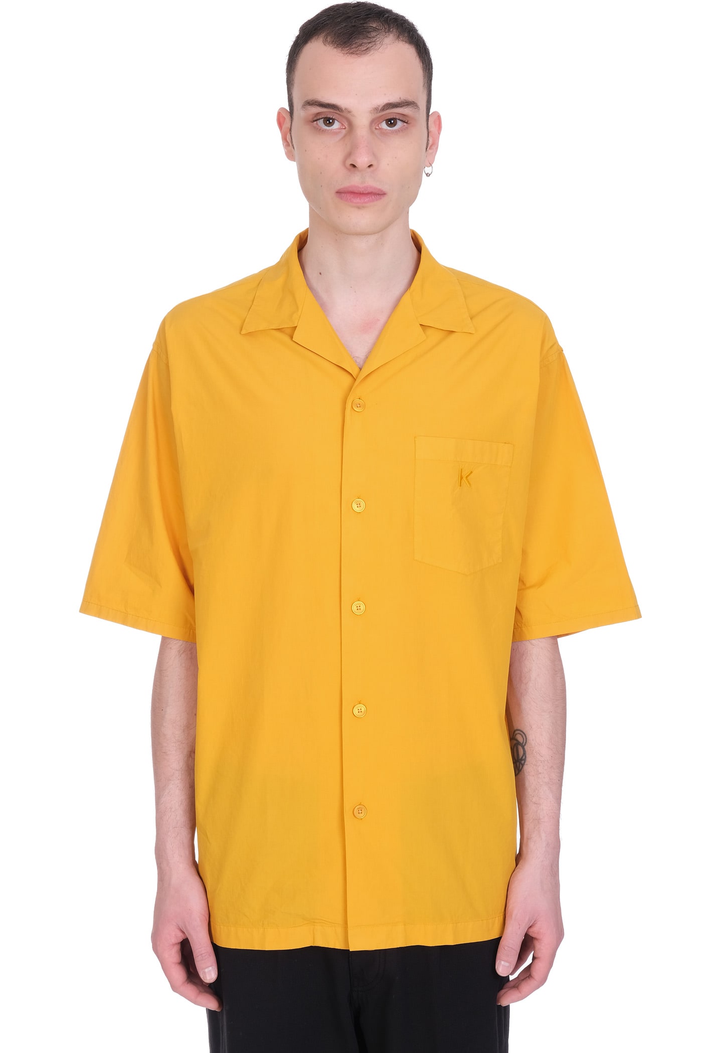 Kenzo Shirt In Yellow Cotton