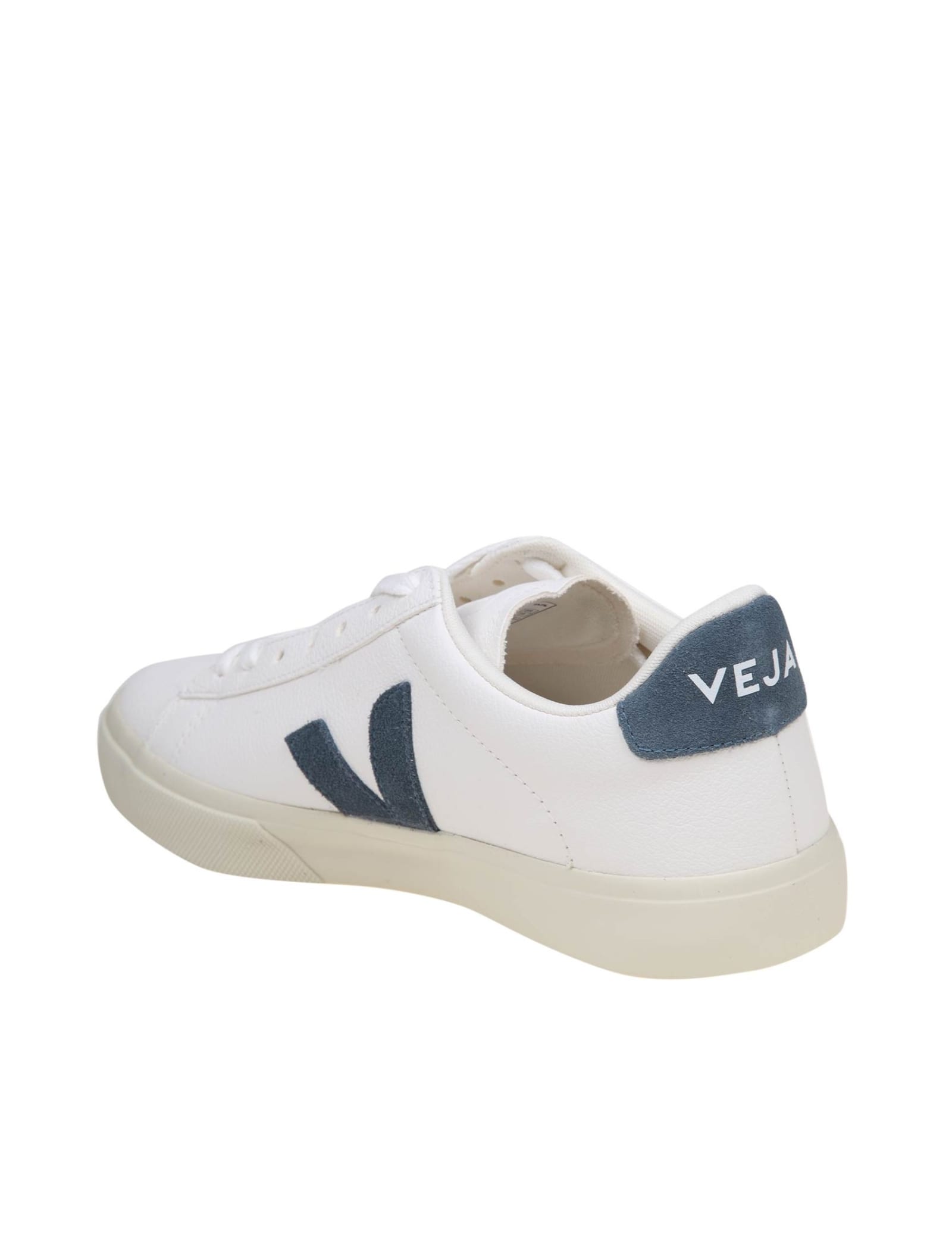 Shop Veja Campo Chromefree In White/blue Leather