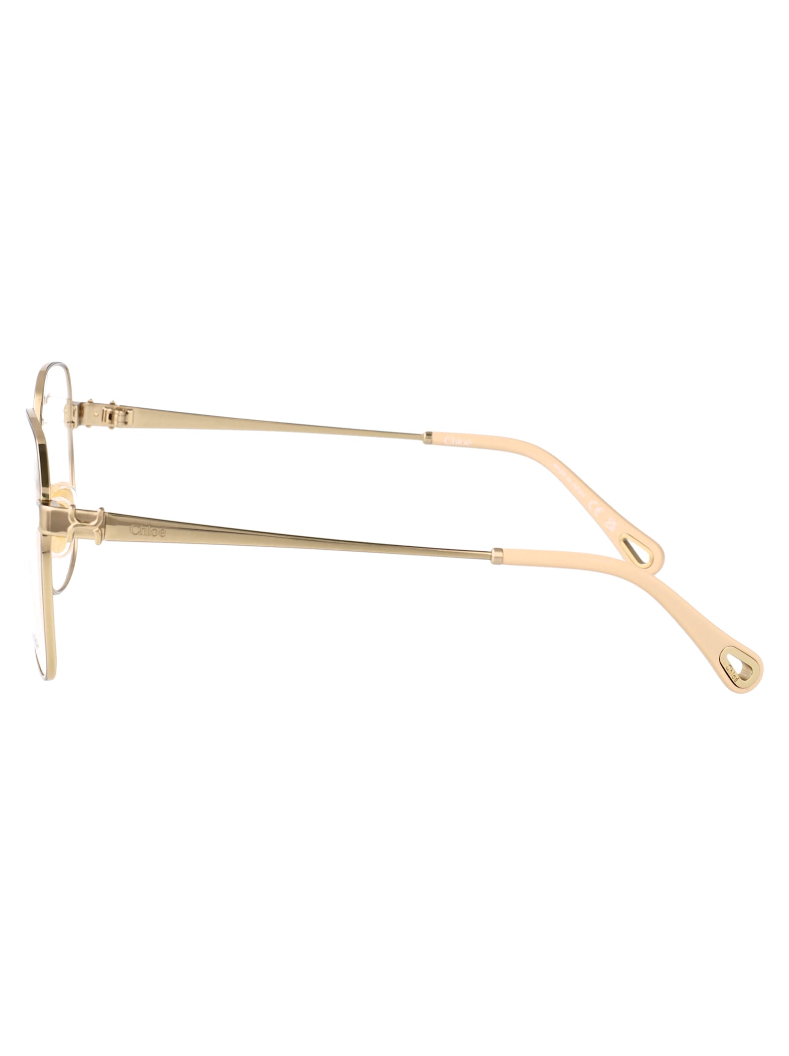 Chloé Gold-gold-transparent Metal Glasses In Gold