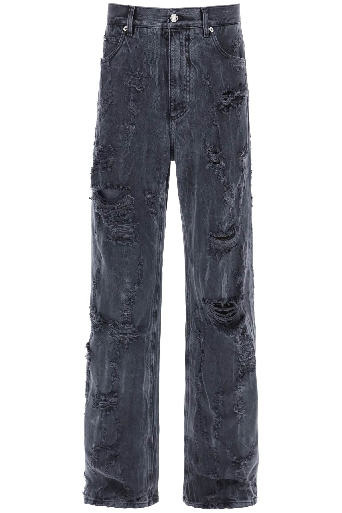 Shop Dolce & Gabbana Destroyed-effect Jeans In Variante Abbinata (grey)