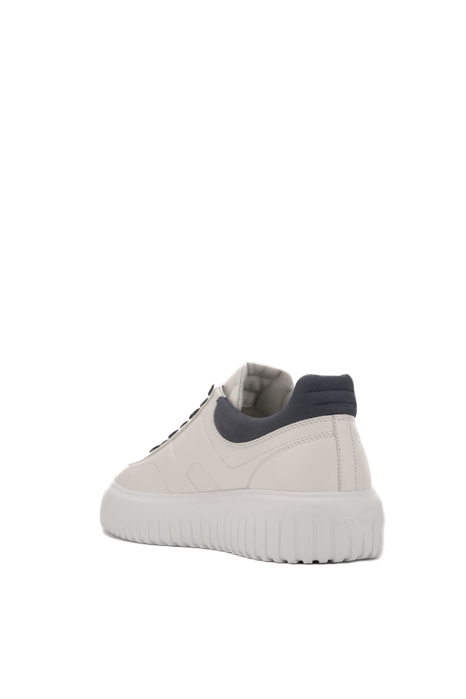 Shop Hogan H-stripes Sneakers In Bianco/grigio