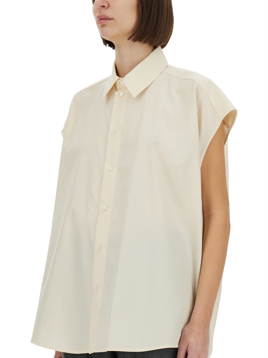Shop Fabiana Filippi Poplin Shirt In Ivory