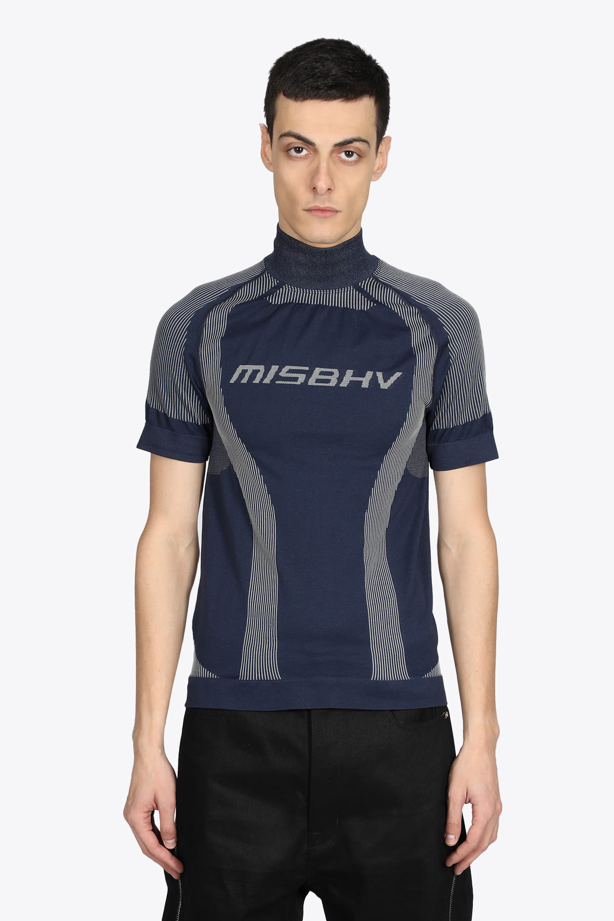 MISBHV Sport Active Classic T-shirt Blue lycra active t-shirt with logo - Sport active classic