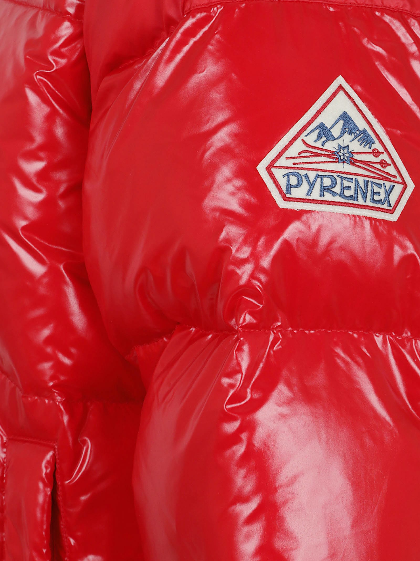 Pyrenex Sten Quilted Hooded Jacket And Cuffs In Red