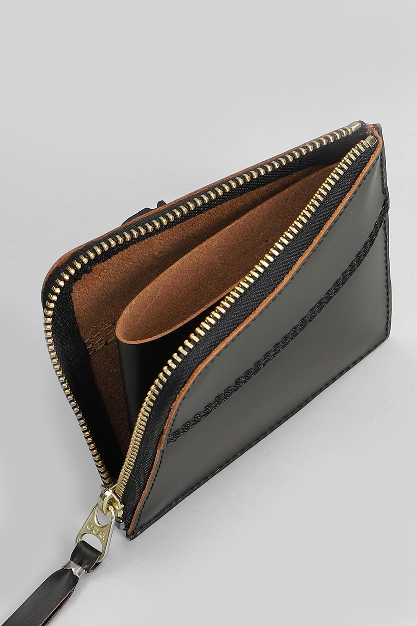 Comme Des Garçons Wallet In Black Leather In Black