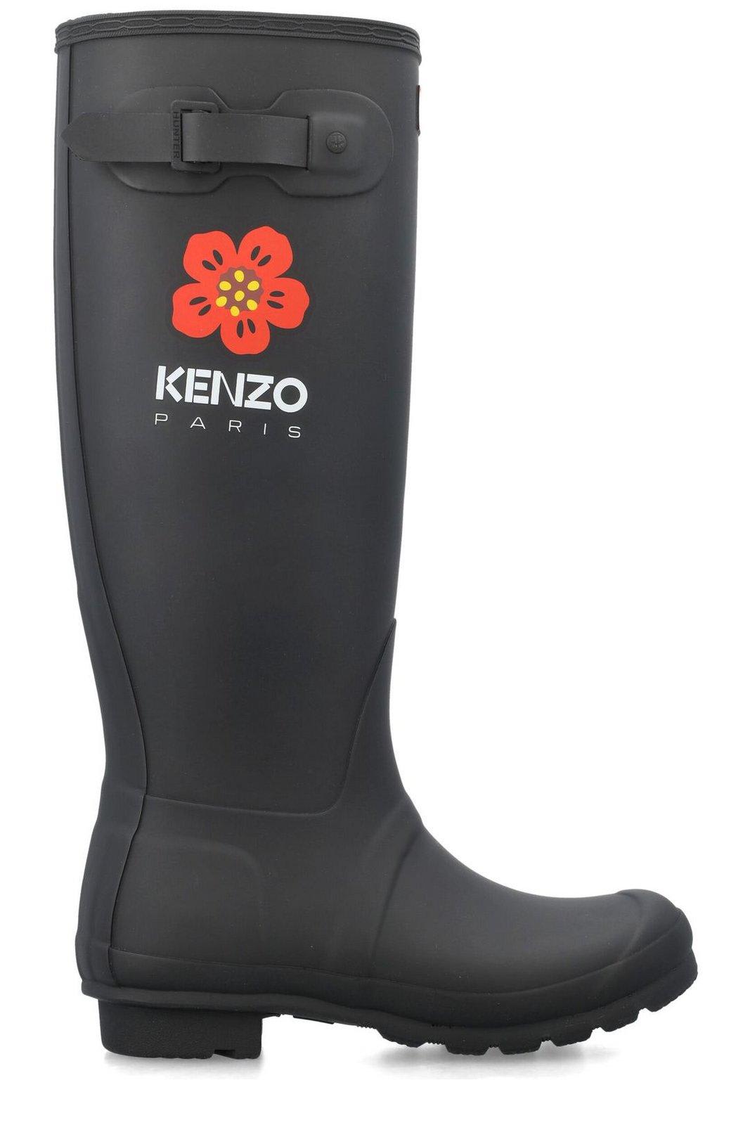 Kenzo Black  Paris Hunter Edition Wellington Boots In Black