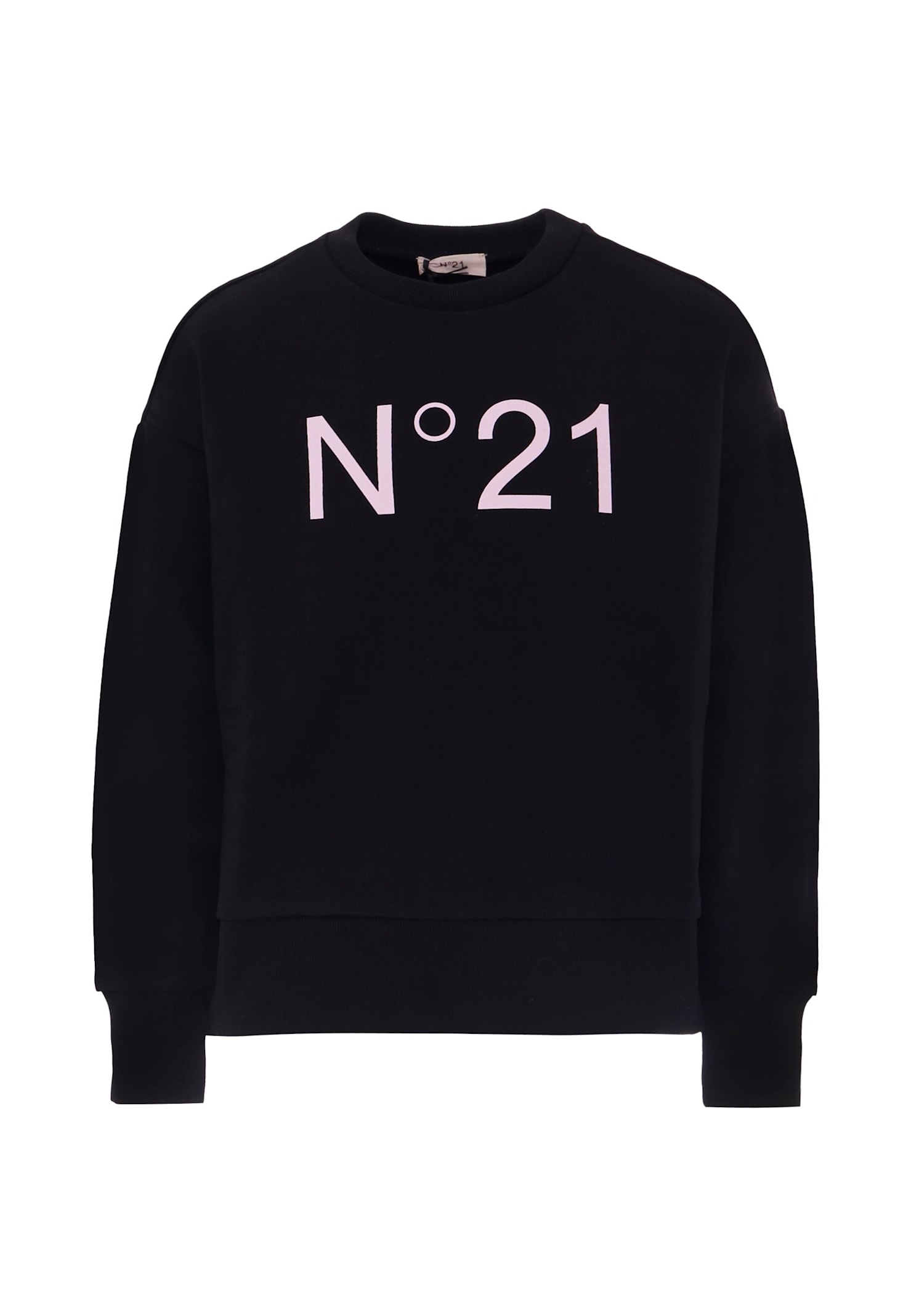 N°21 Kids' Black Sweatshirt For Girl With Logo