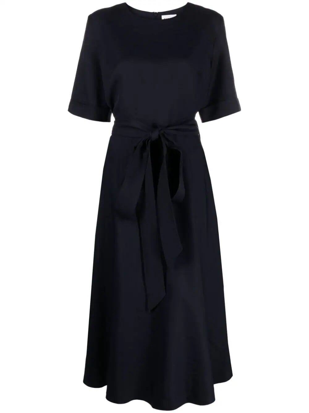 P.a.r.o.s.h Parosh Short Sleeves Crew Neck Chemisier Dress In Blue
