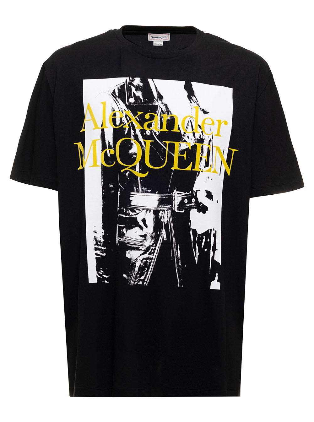 Alexander Mcqueen Black T-shirt With Logo And Graphic Print