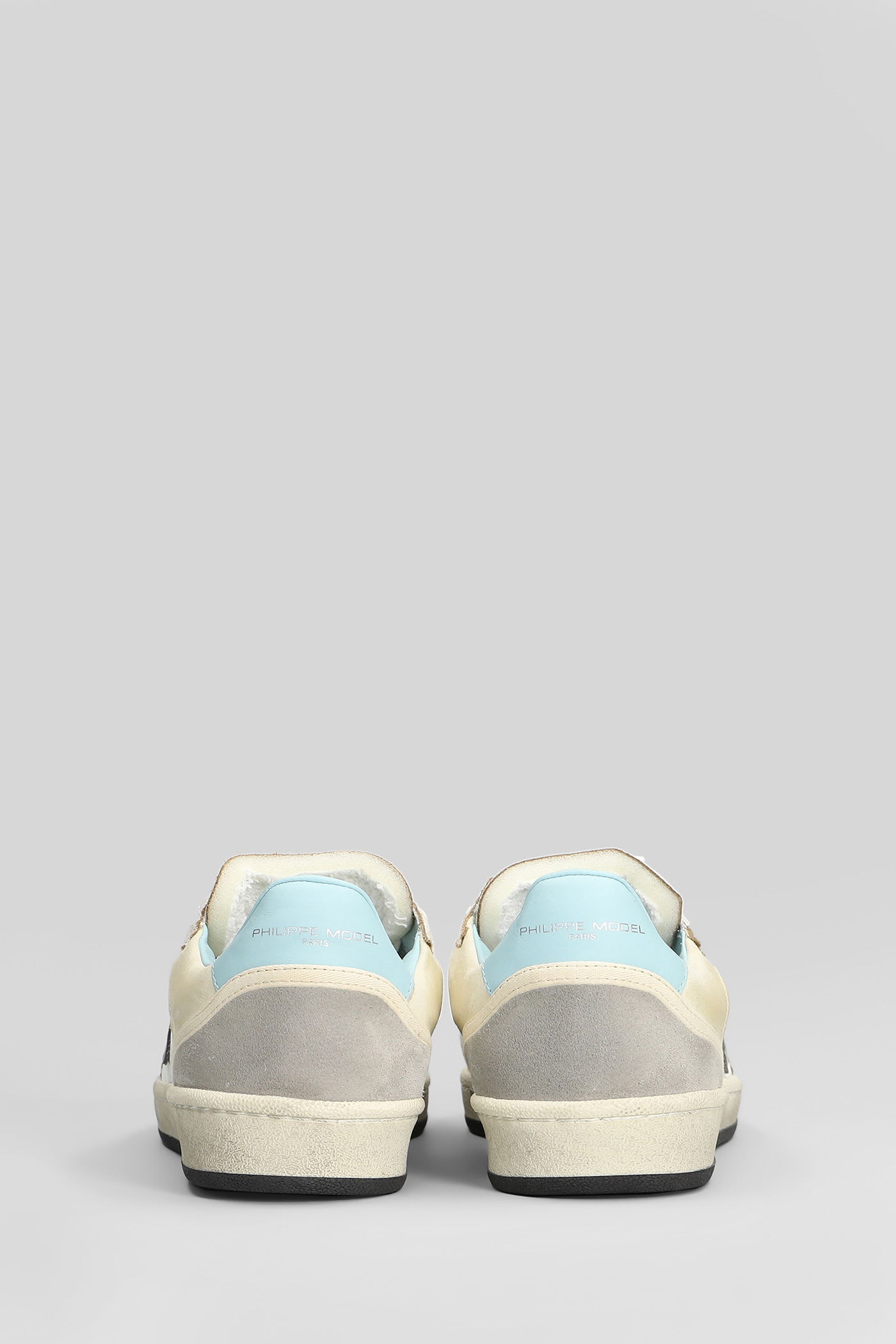 Philippe Model Pgal Low Sneakers In White Leather In Multi