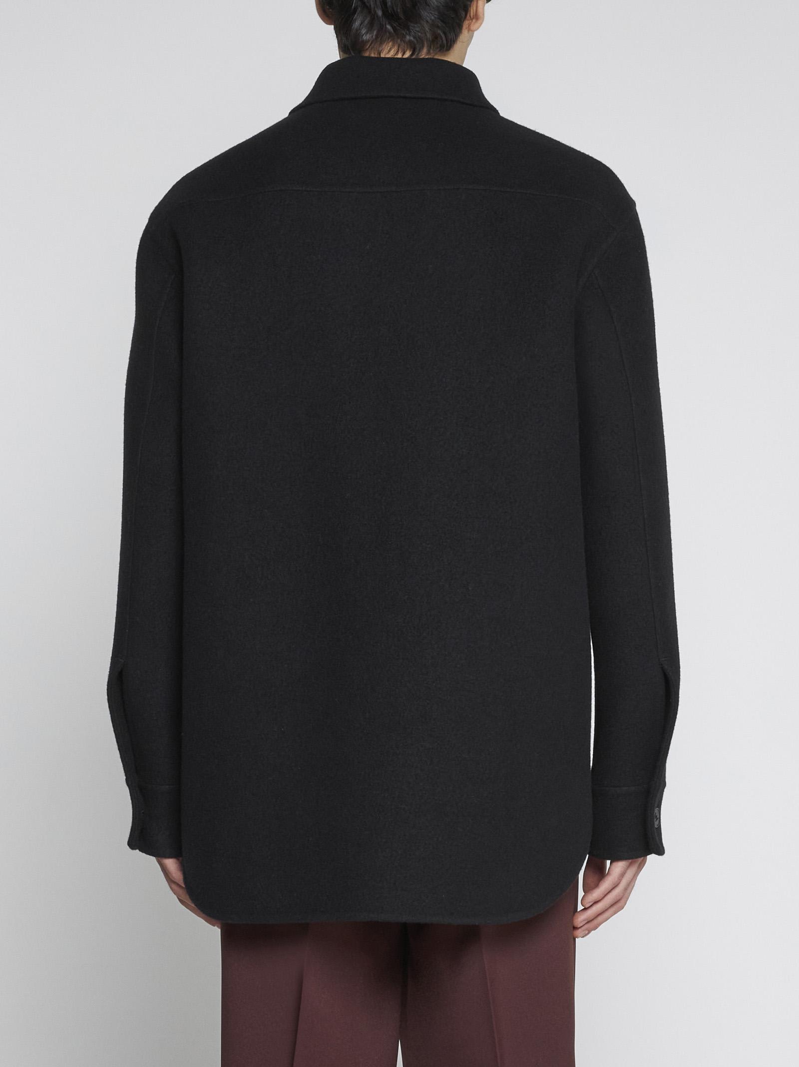 Shop Jil Sander Wool Overshirt In 001 Black