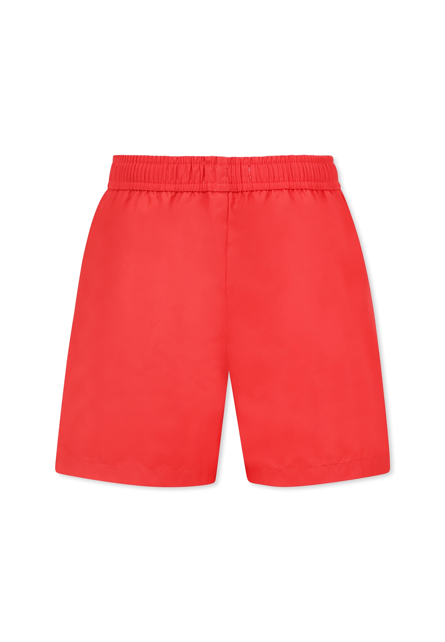 Moschino Red Swim Shorts For Boy With Logo In Red