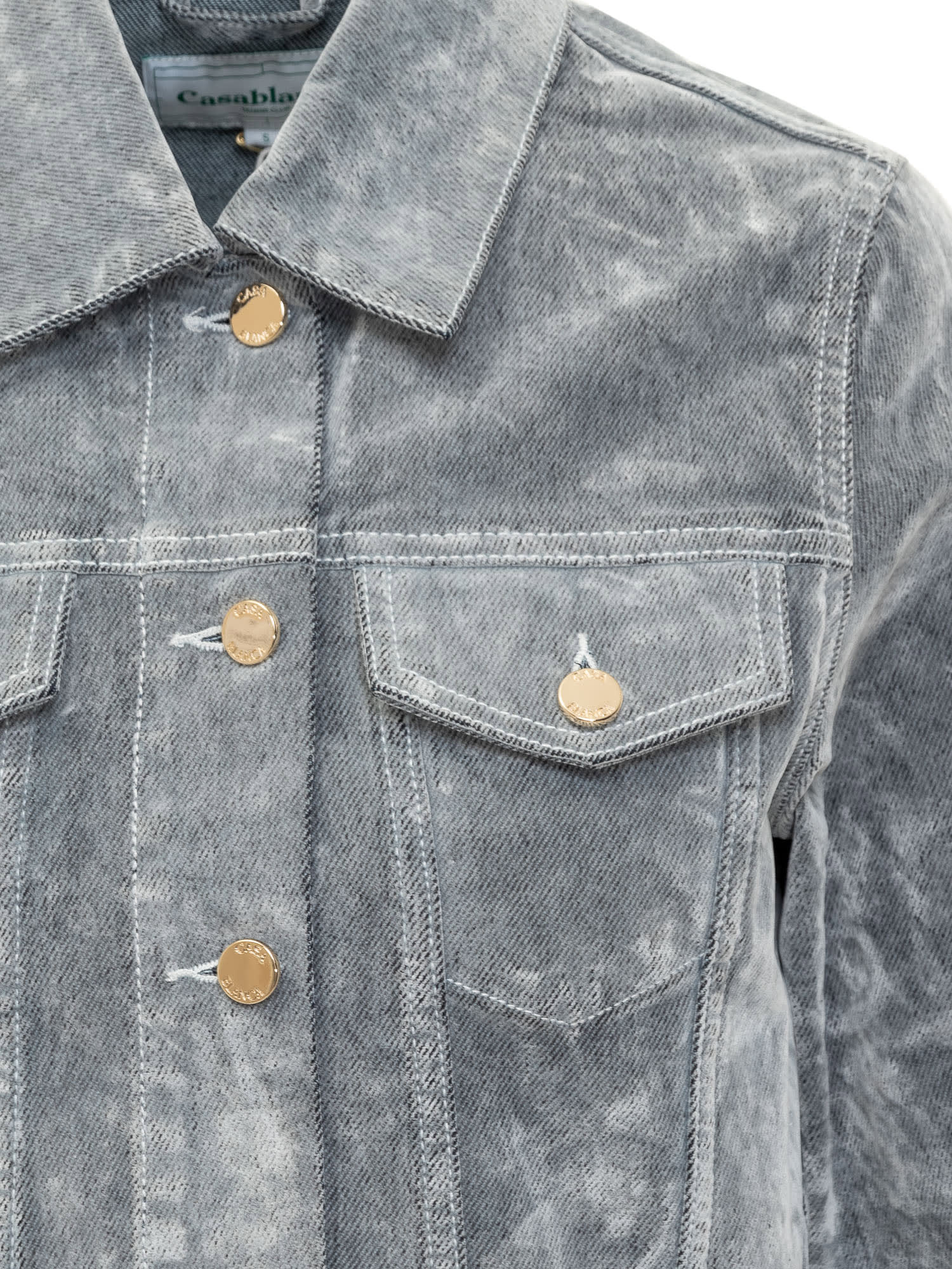 Shop Casablanca Denim Jacket In Peach