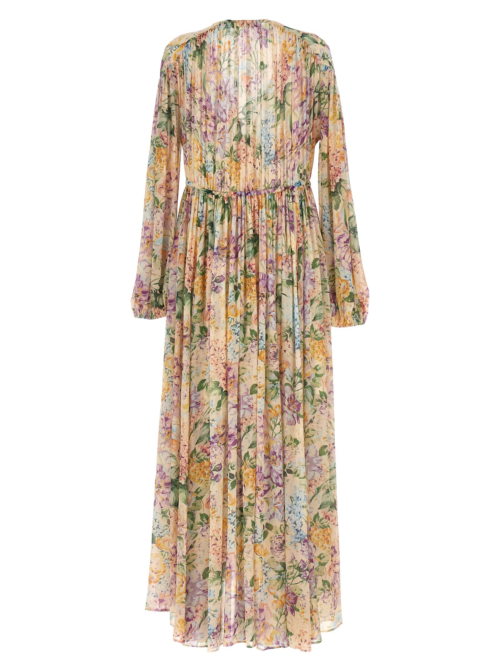 Shop Zimmermann Halliday Gathered Maxi Dress In Multicolor