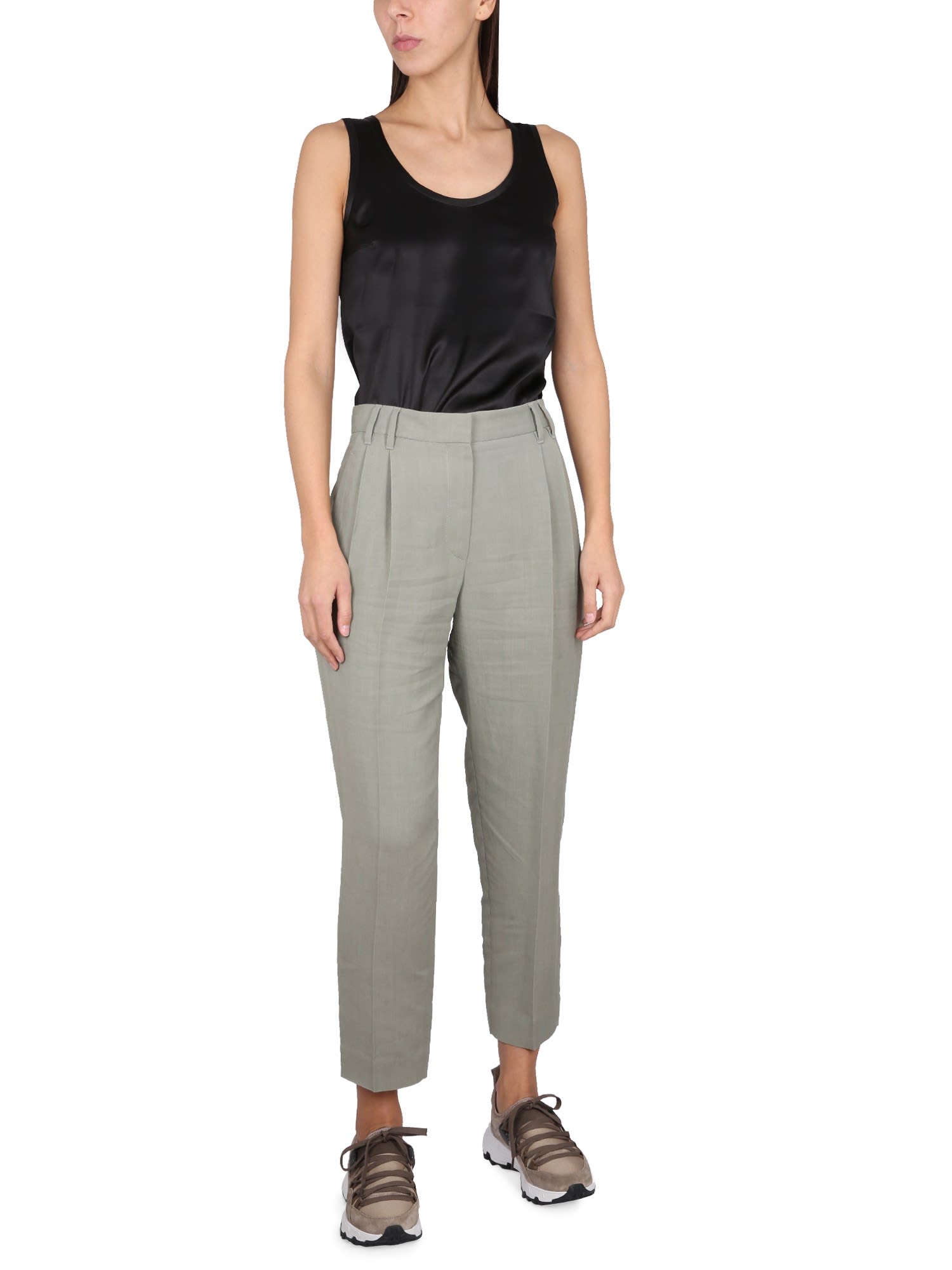 Brunello Cucinelli Silk Top In Black
