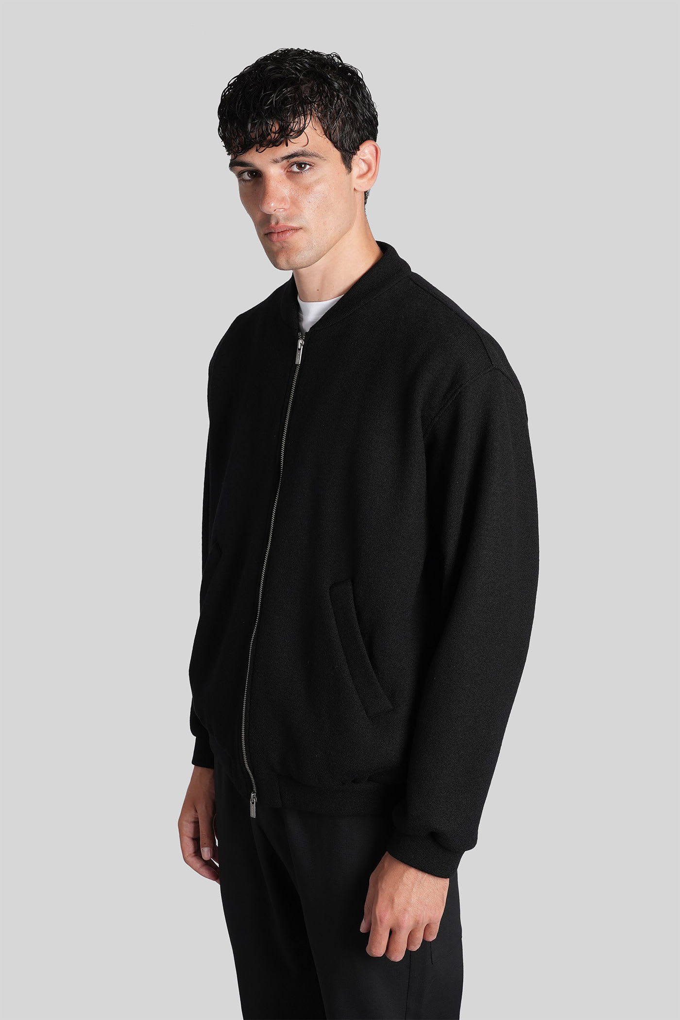 Barena Venezia Zippered Long Sleeve Casual Jacket In Black