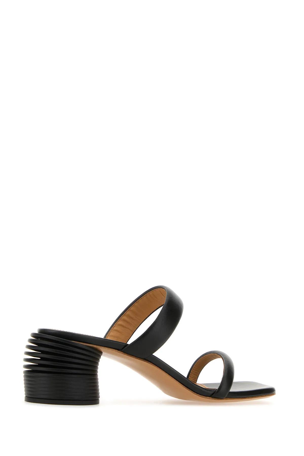 Shop Off-white Black Leather Spring Mules