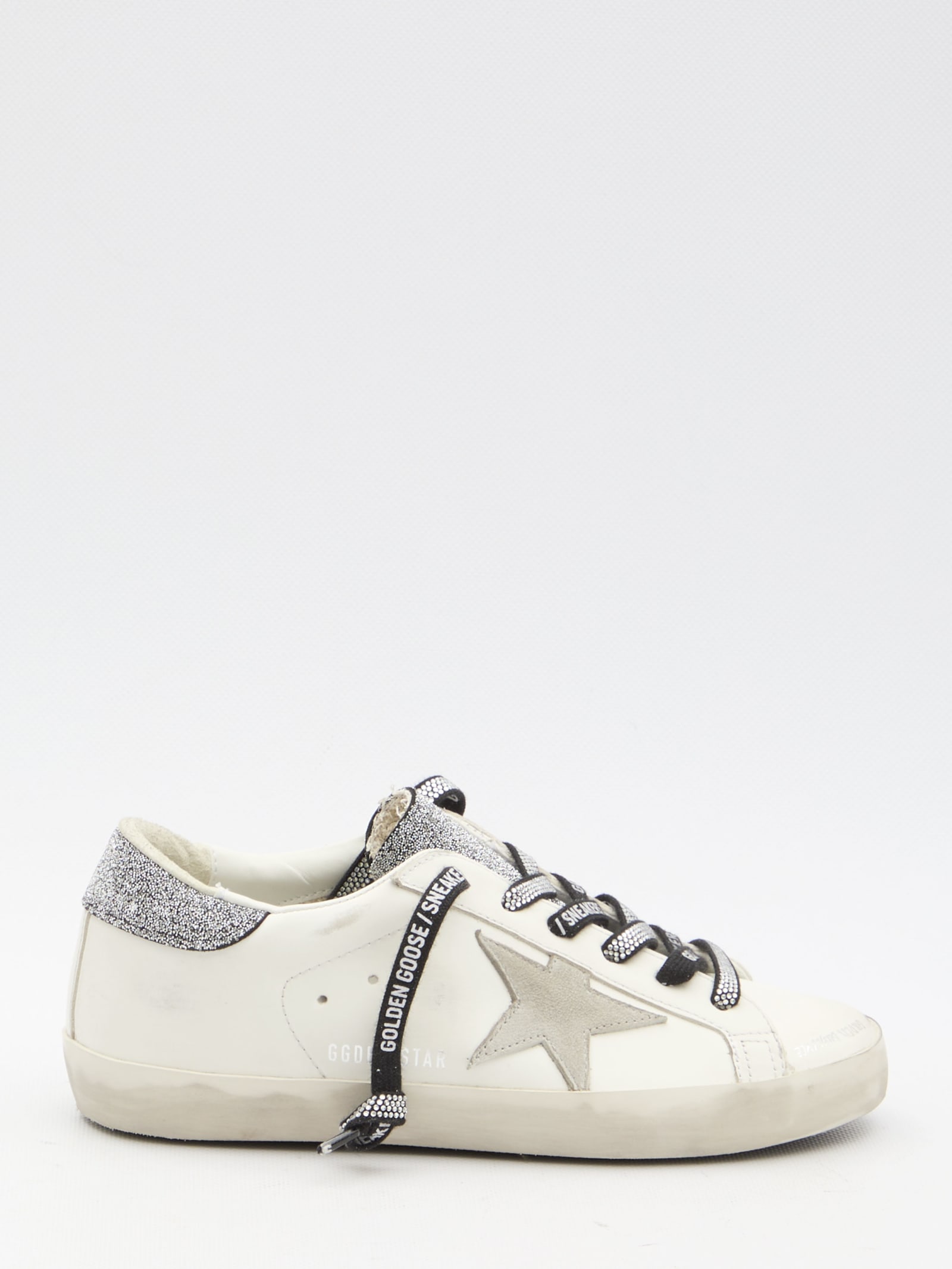 Shop Golden Goose Super-star Sneakers In White/light Grey/black