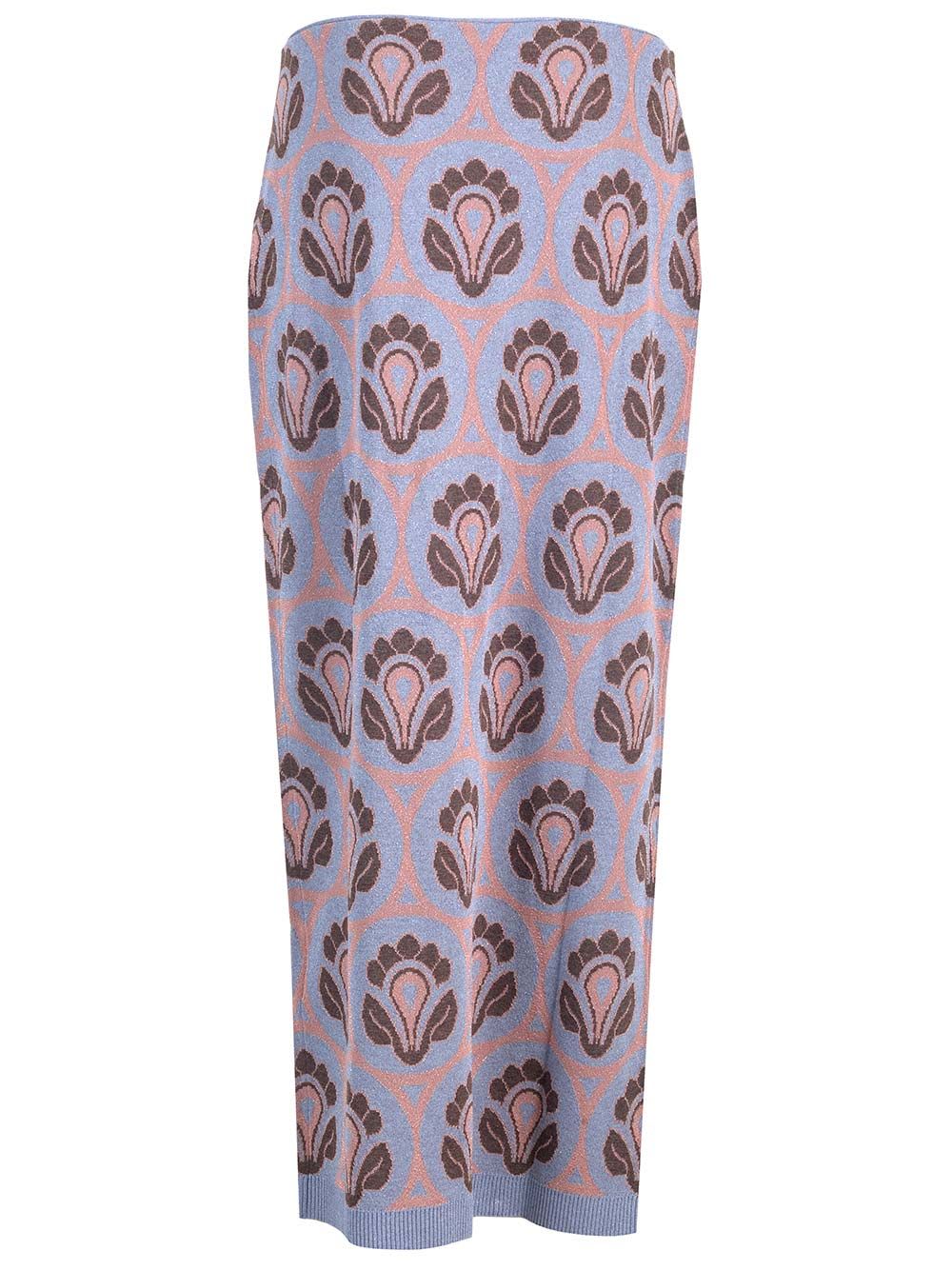 Shop Etro Jacquard Midi Skirt In Azzurro