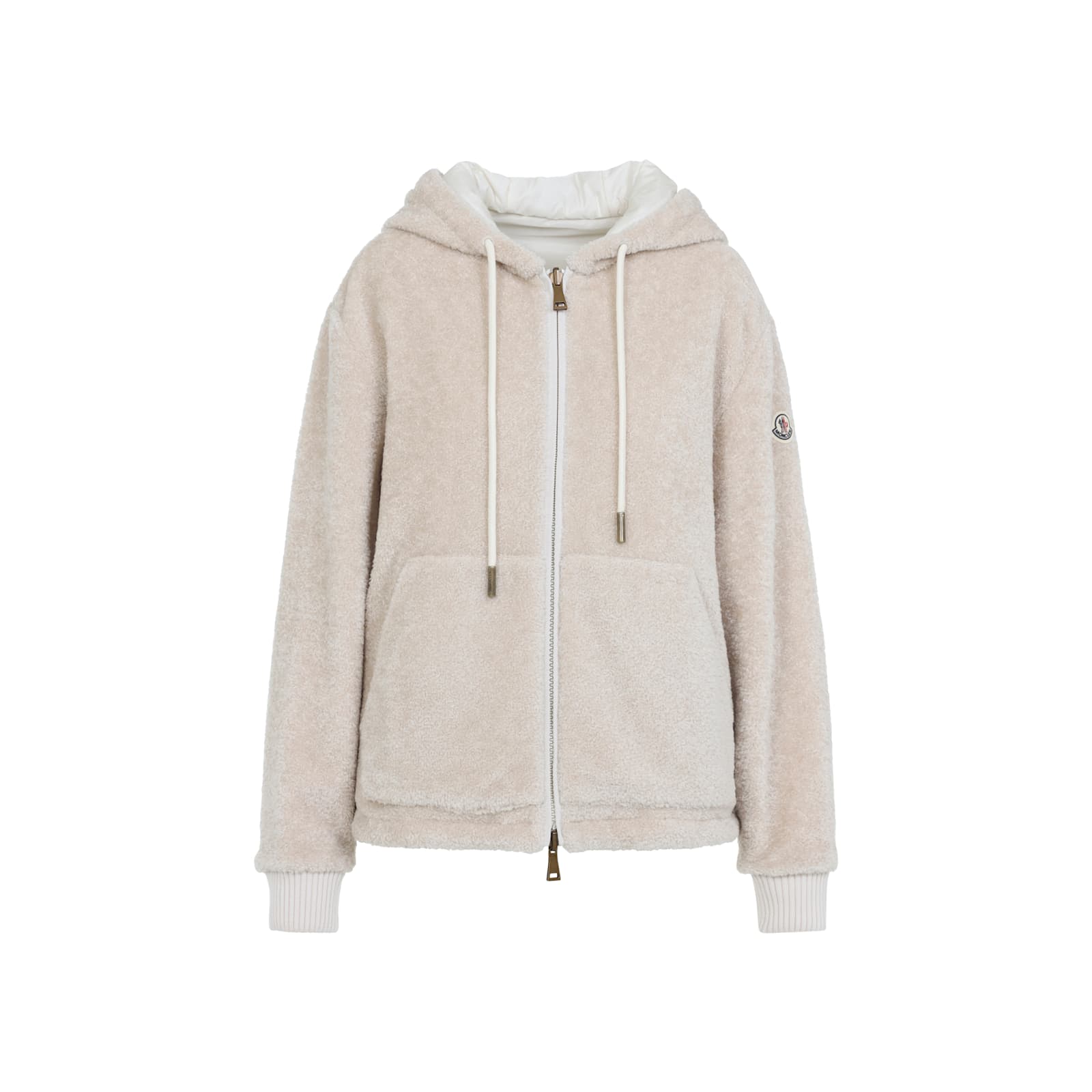 Moncler Hooded Cardigan Featuring Front Pockets In White