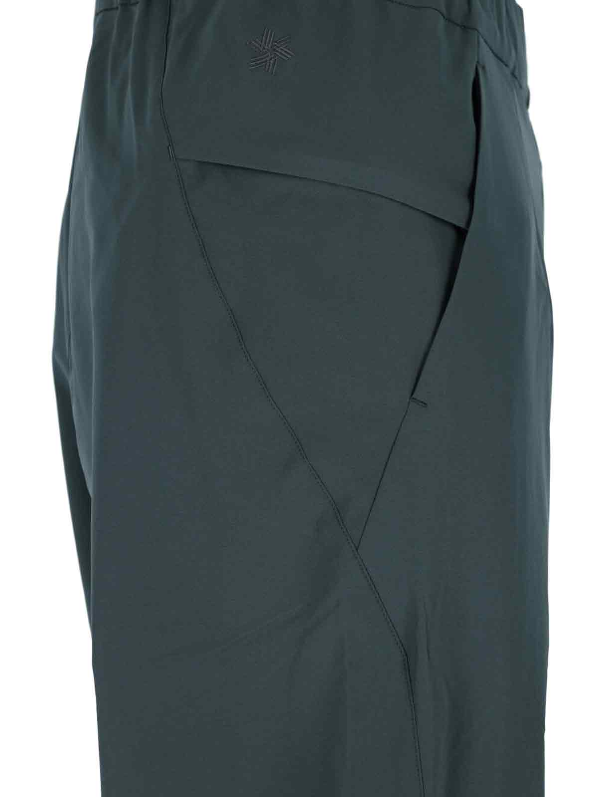 Goldwin Activewear Pants With Elasticized Waistband And Front Pleats In Green
