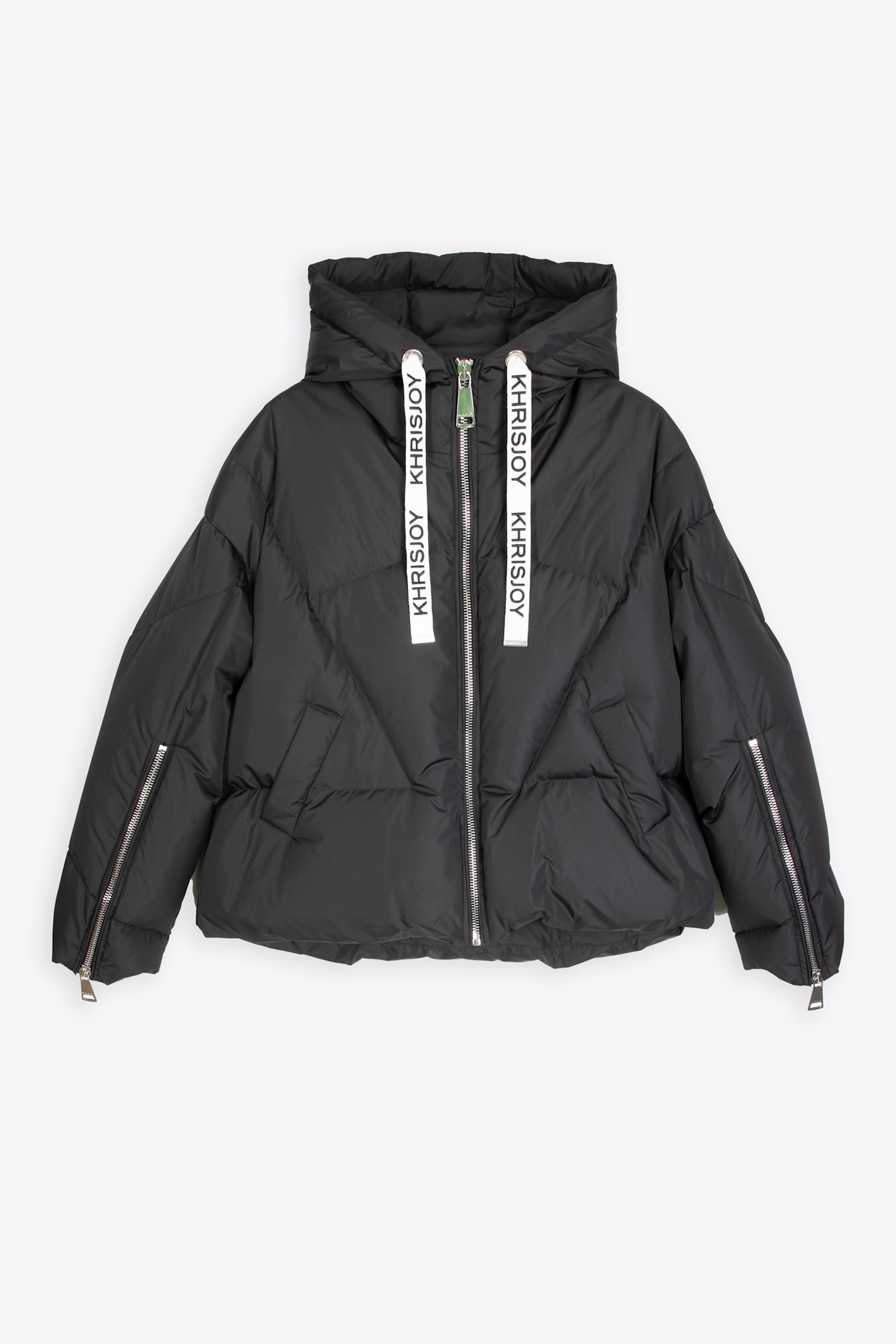 Khris Iconic Black nylon hooded puffer jacket - Khris Iconic