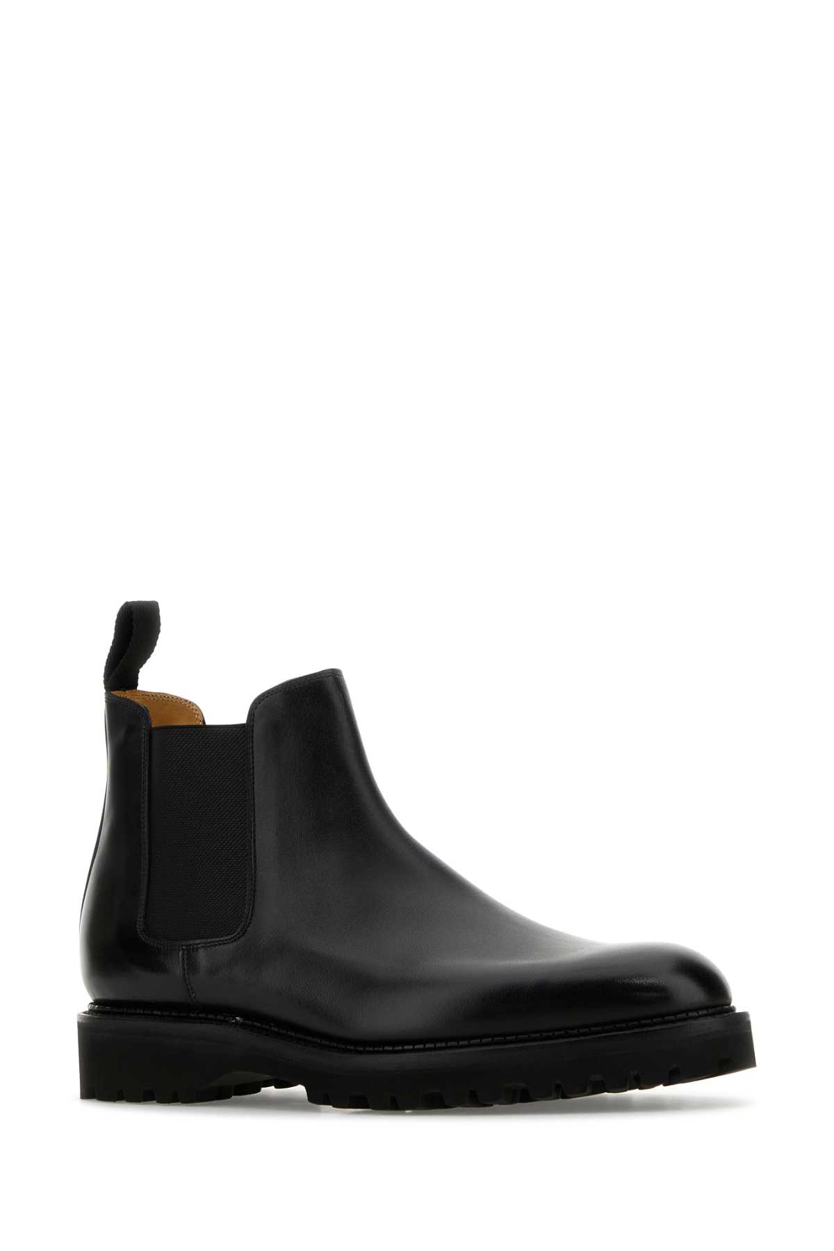 John Lobb Stivaletti Lawry In Pelle Nera Uomo In Black