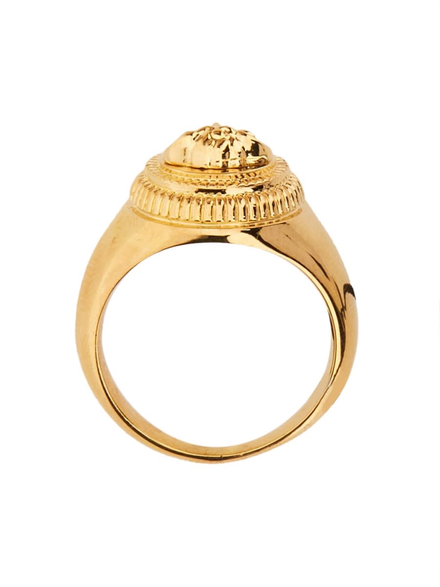 Shop Versace Anello Medusa Biggie In Gold