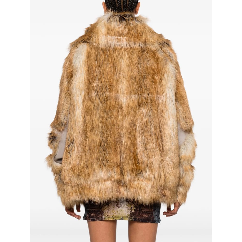 Ottolinger Womens Oversized Furry Faux-fur Jacket In Gold