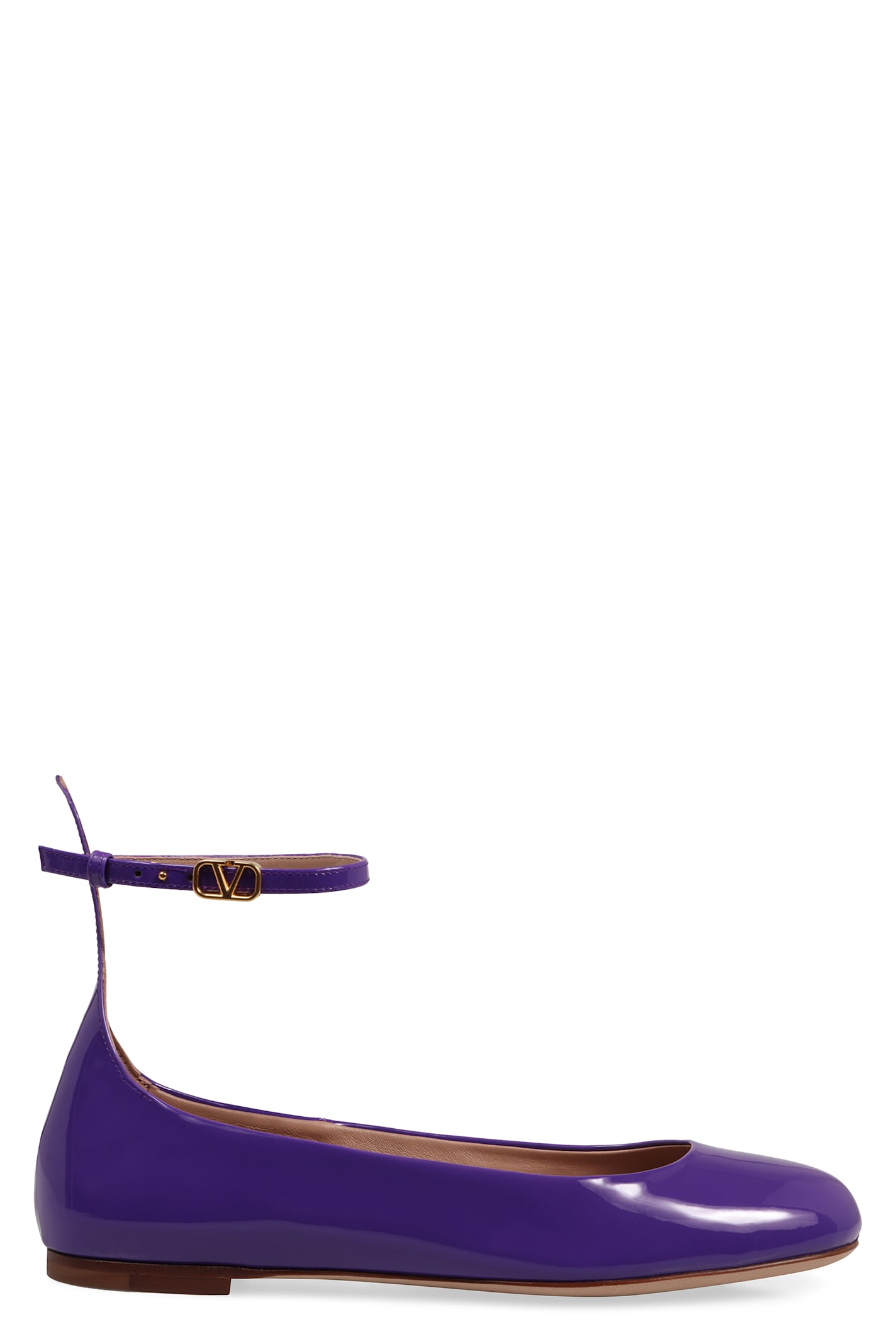 Shop Valentino Garavani - Tan-go Leather Ballet Flats In Purple