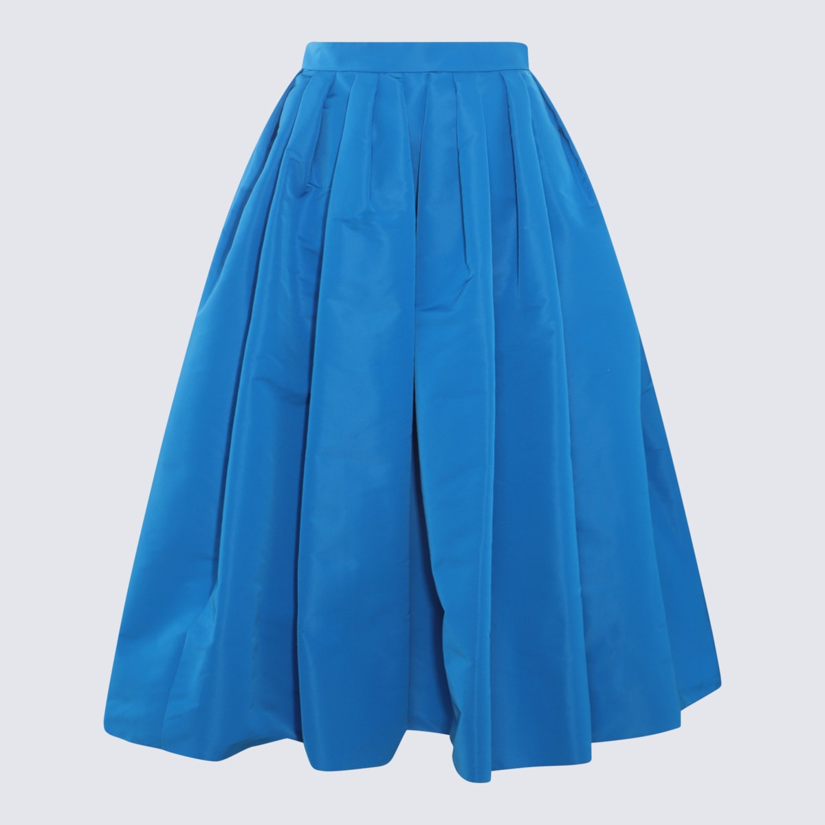 Shop Alexander Mcqueen Blue Midi Skirt In Lapis Blue