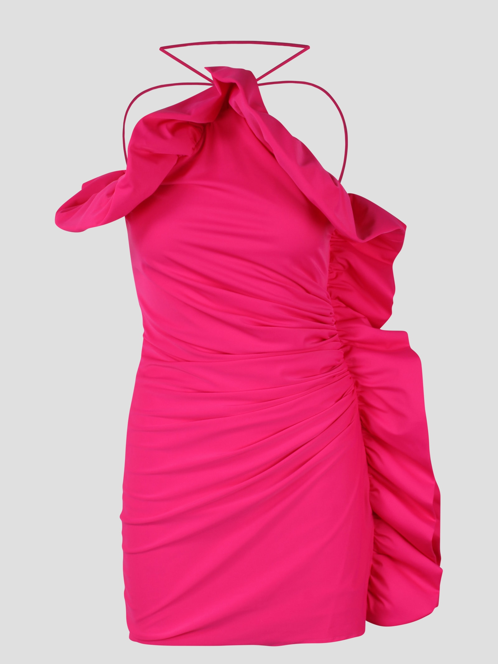 Shop P.a.r.o.s.h Ruffled Mini Dress In Pink & Purple