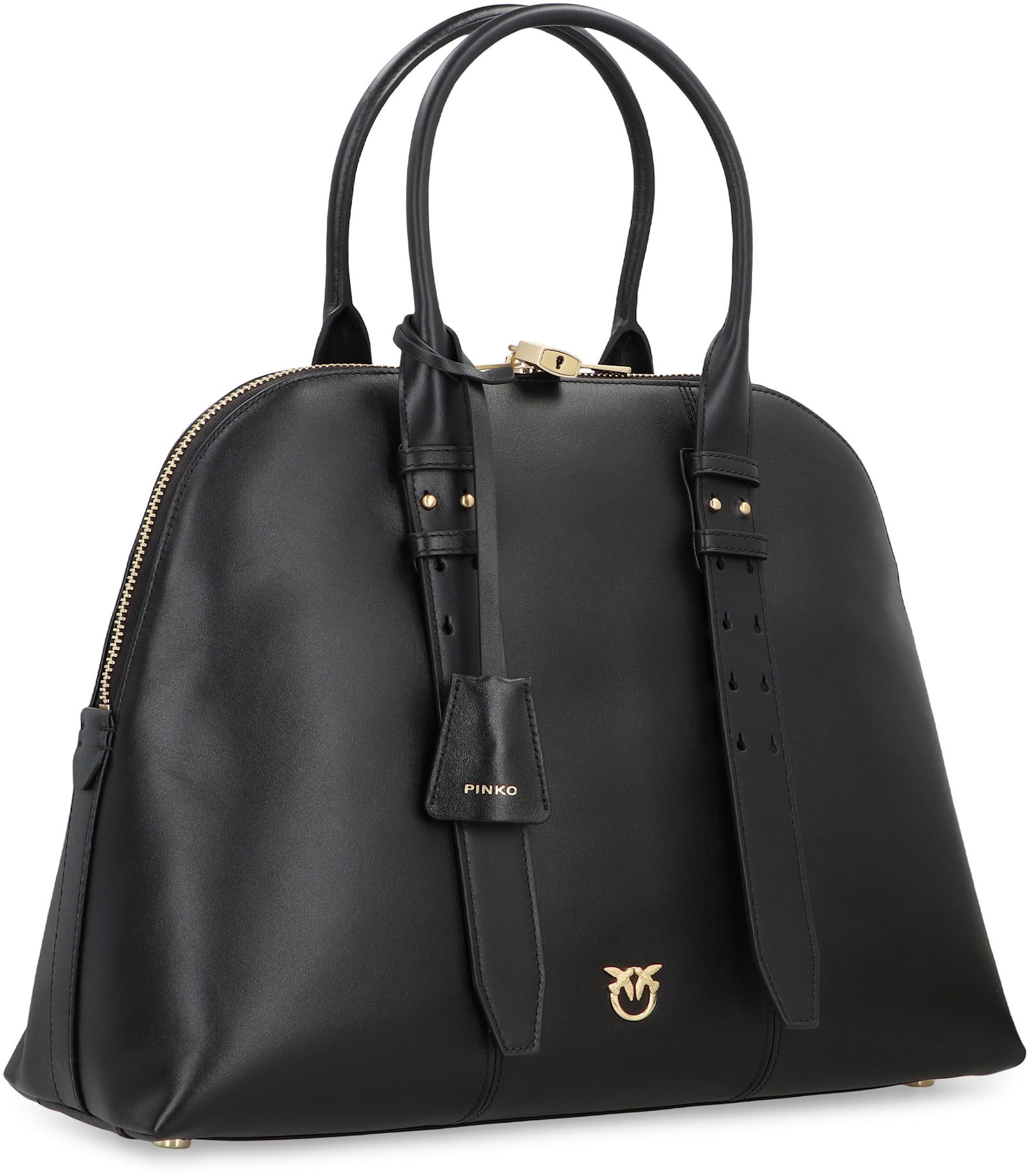 Pinko Bowling Bag Escape Maxi In Leather In Black