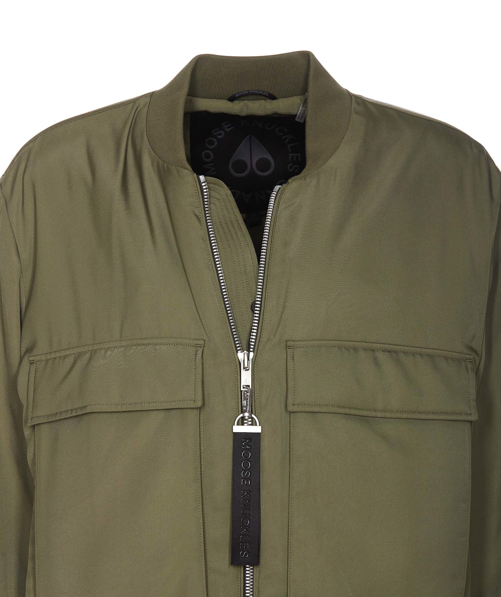 Moose Knuckles Alder Twill Bomber Jacket In Green