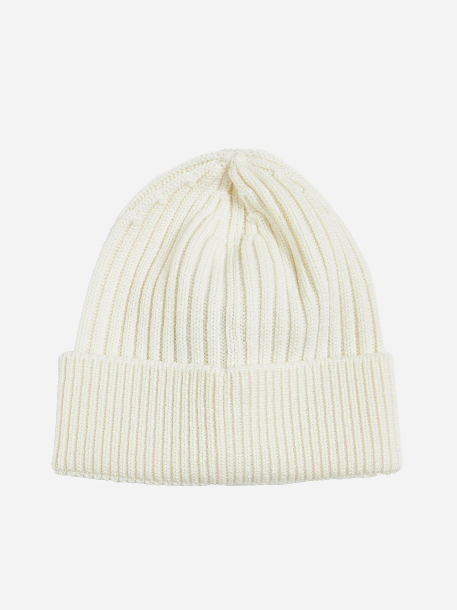 Shop Moncler Logo Wool Beanie In Natural