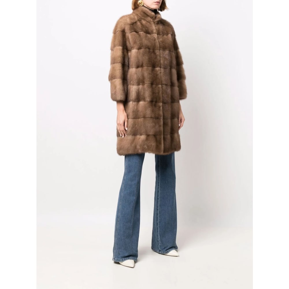 Blancha Leather Outerwear In Brown