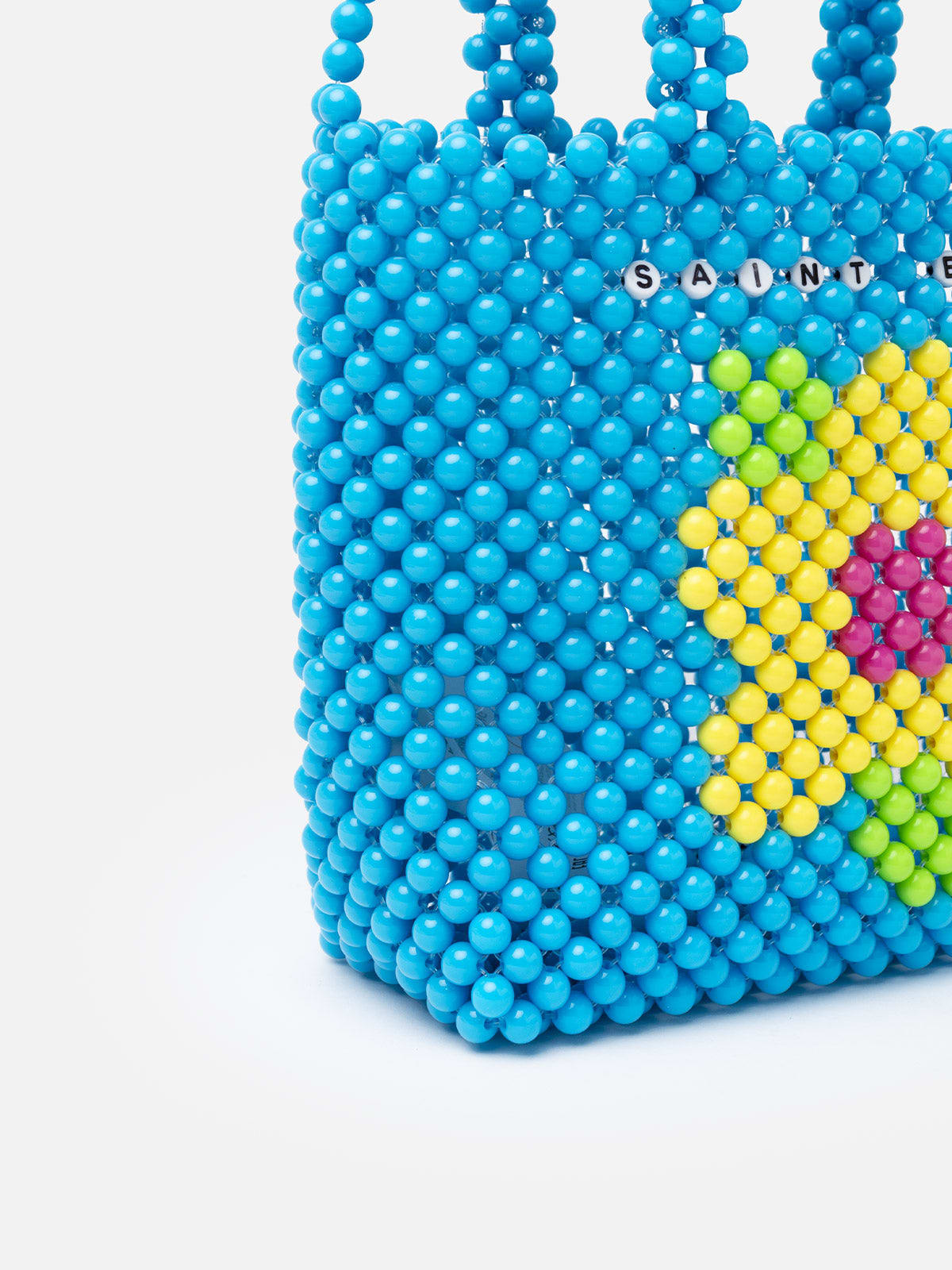 Mc2 Saint Barth Multicolor Beaded Small Bag In Sky
