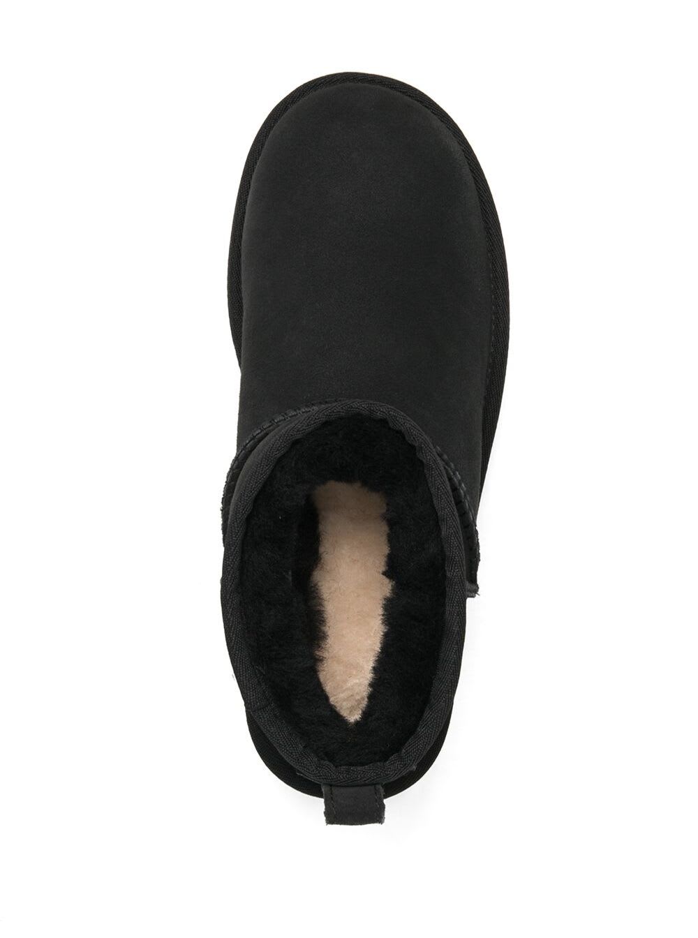 Ugg Round-headed Flat-bottomed Short Boots In Nero