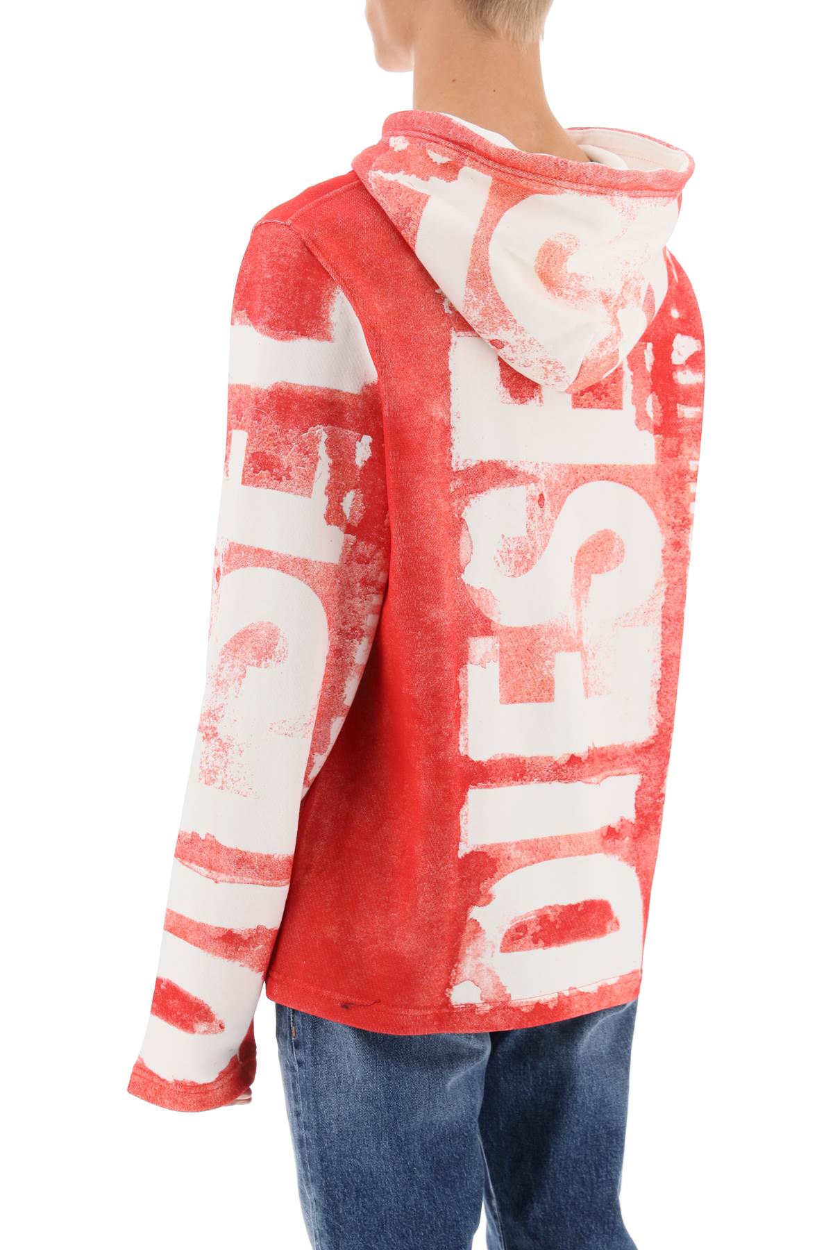 Shop Diesel S-giny Hoodie In Bright Red (white)