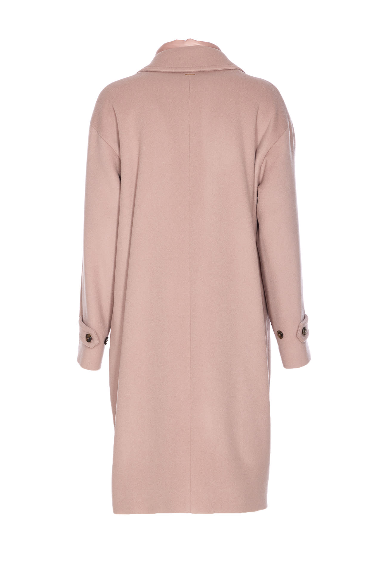 Herno Long Sleeve Padded Coat With Back Vent In Pink