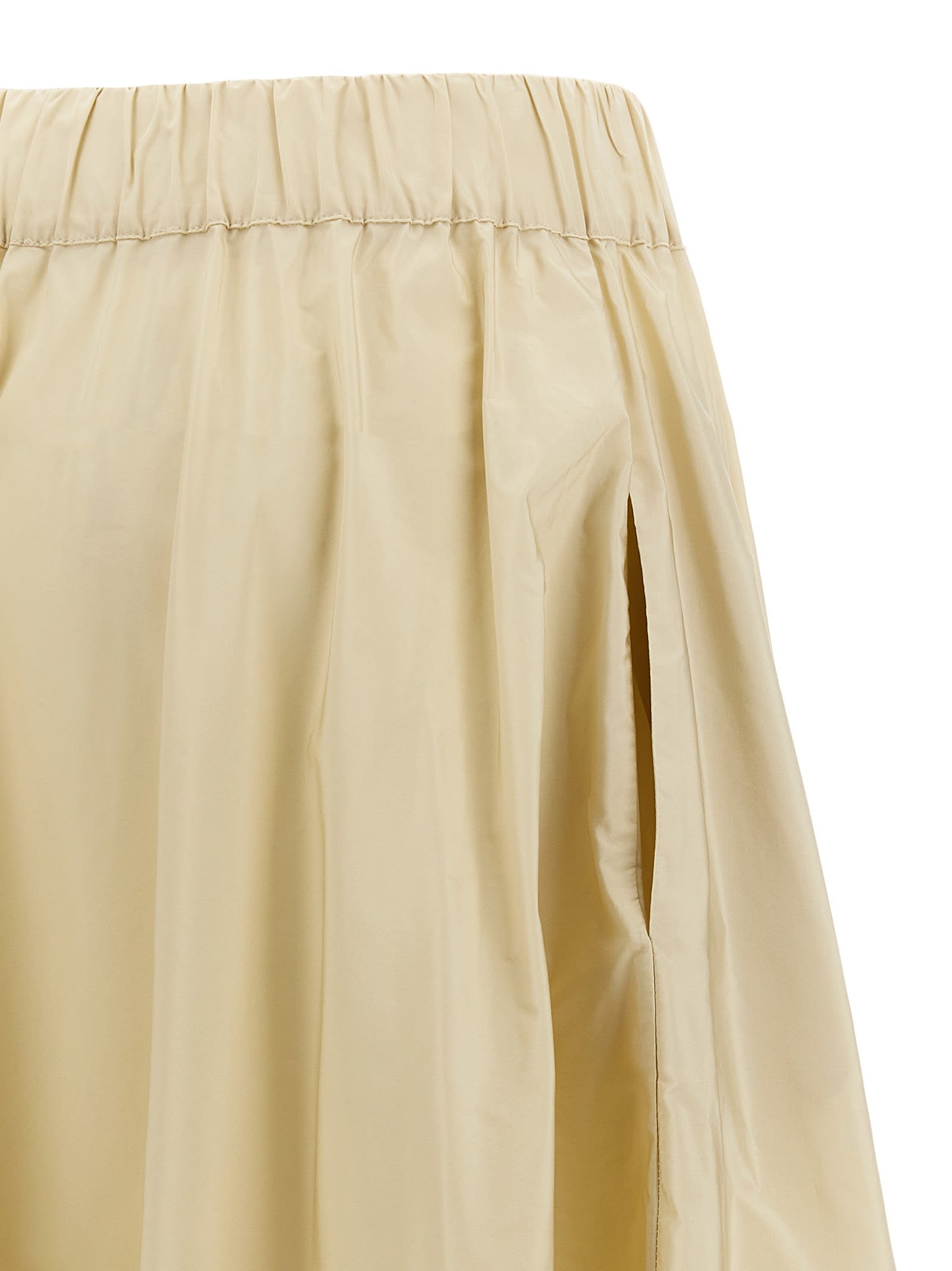 P.a.r.o.s.h Flared Design Skirt With Side Slit Pockets In Beige