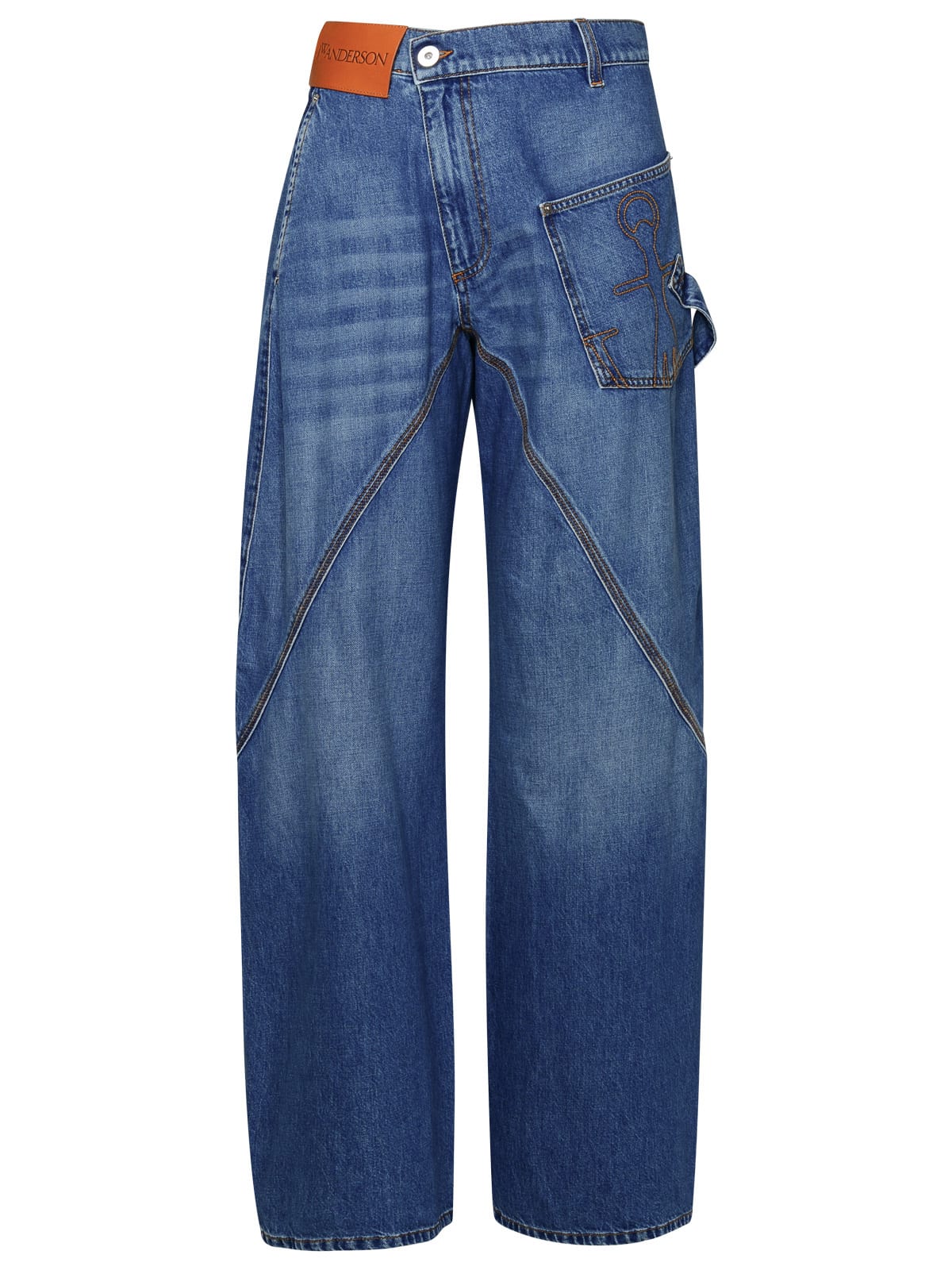 Shop Jw Anderson Twisted Workwear Blue Cotton Jeans