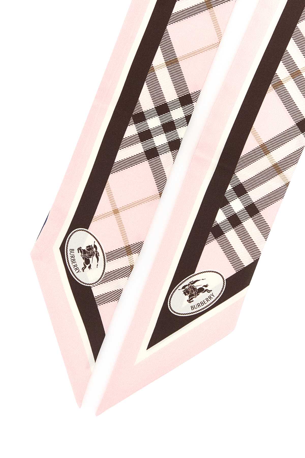 Burberry Embroidered Silk Foulard In Pink