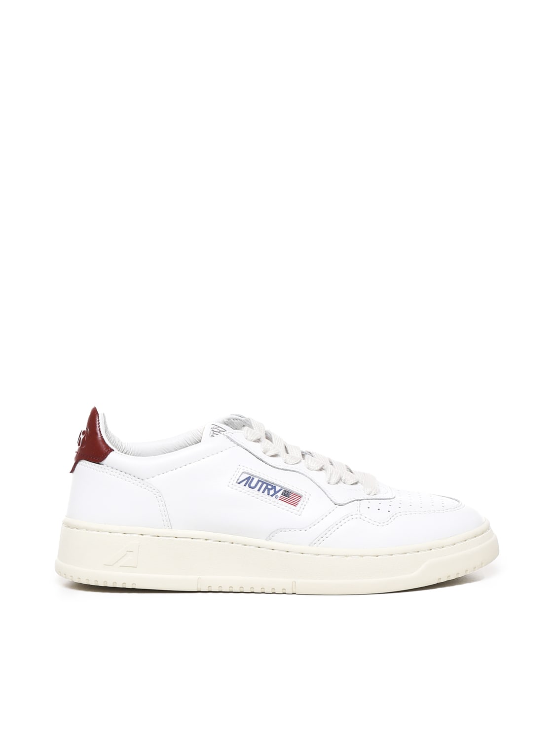 Shop Autry Sneakers Medalist In Cowskin In White, Syrah