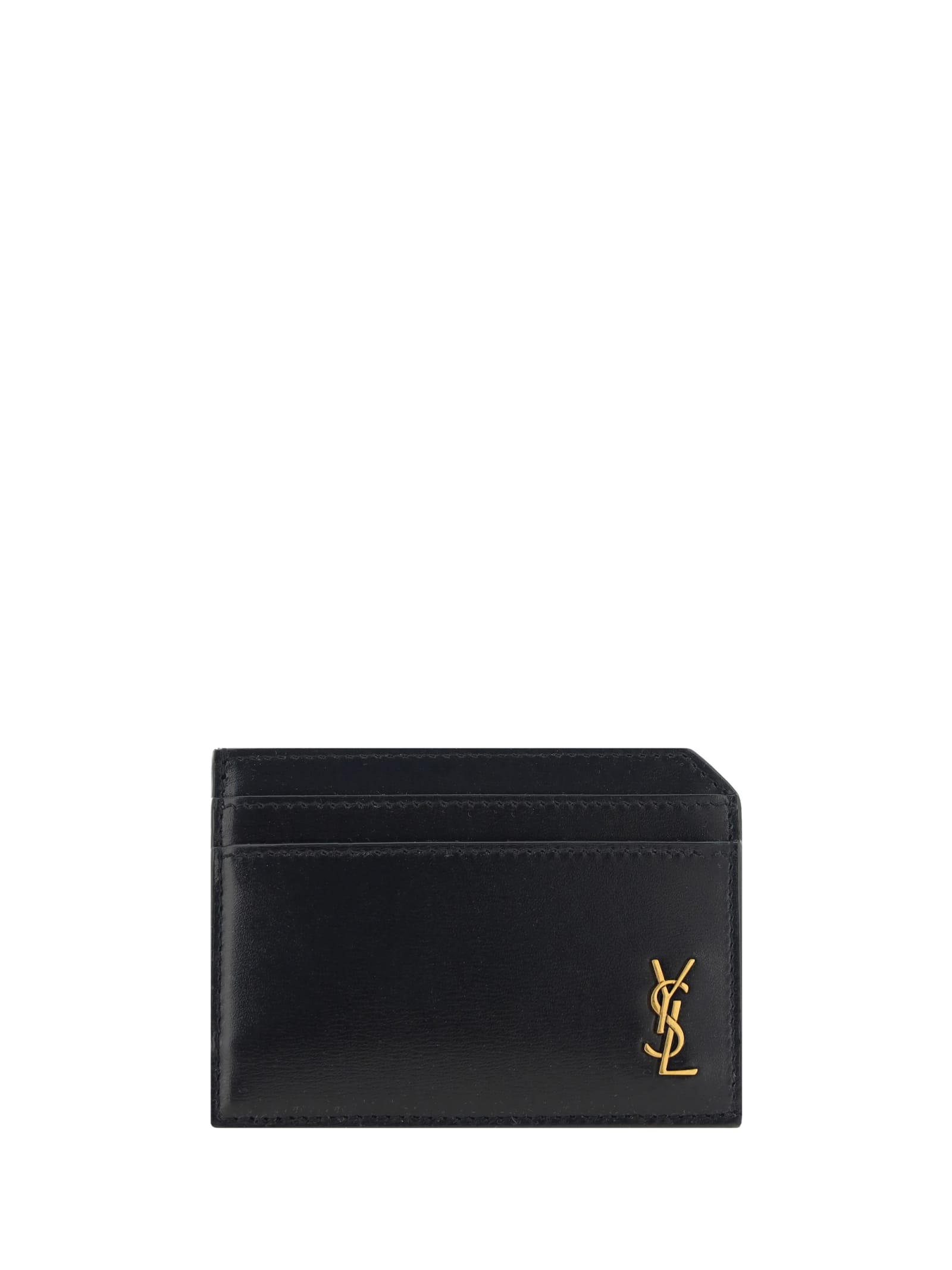 Shop Saint Laurent Card Holder In Black