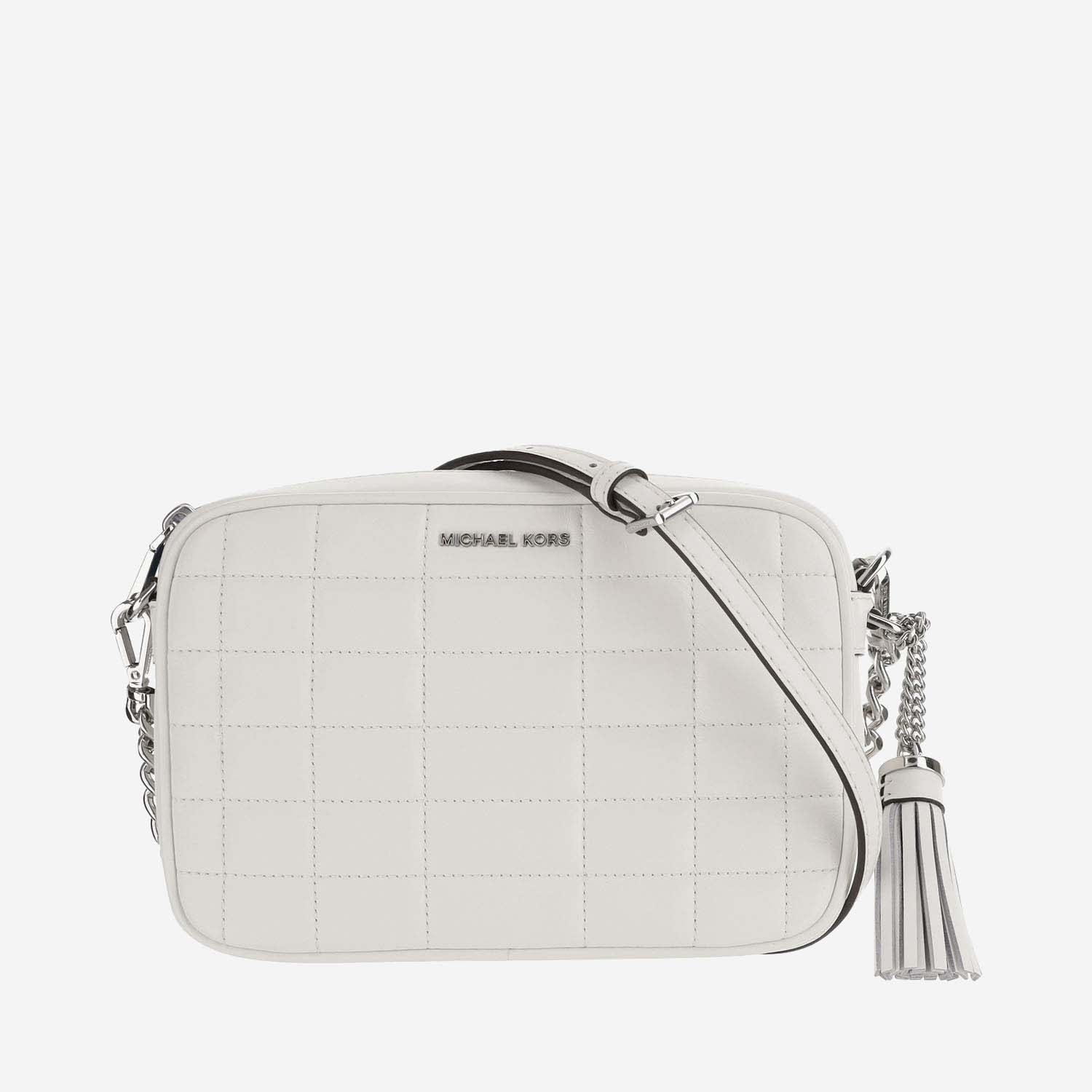 Shop Michael Kors Camera Bag Jet Set In White