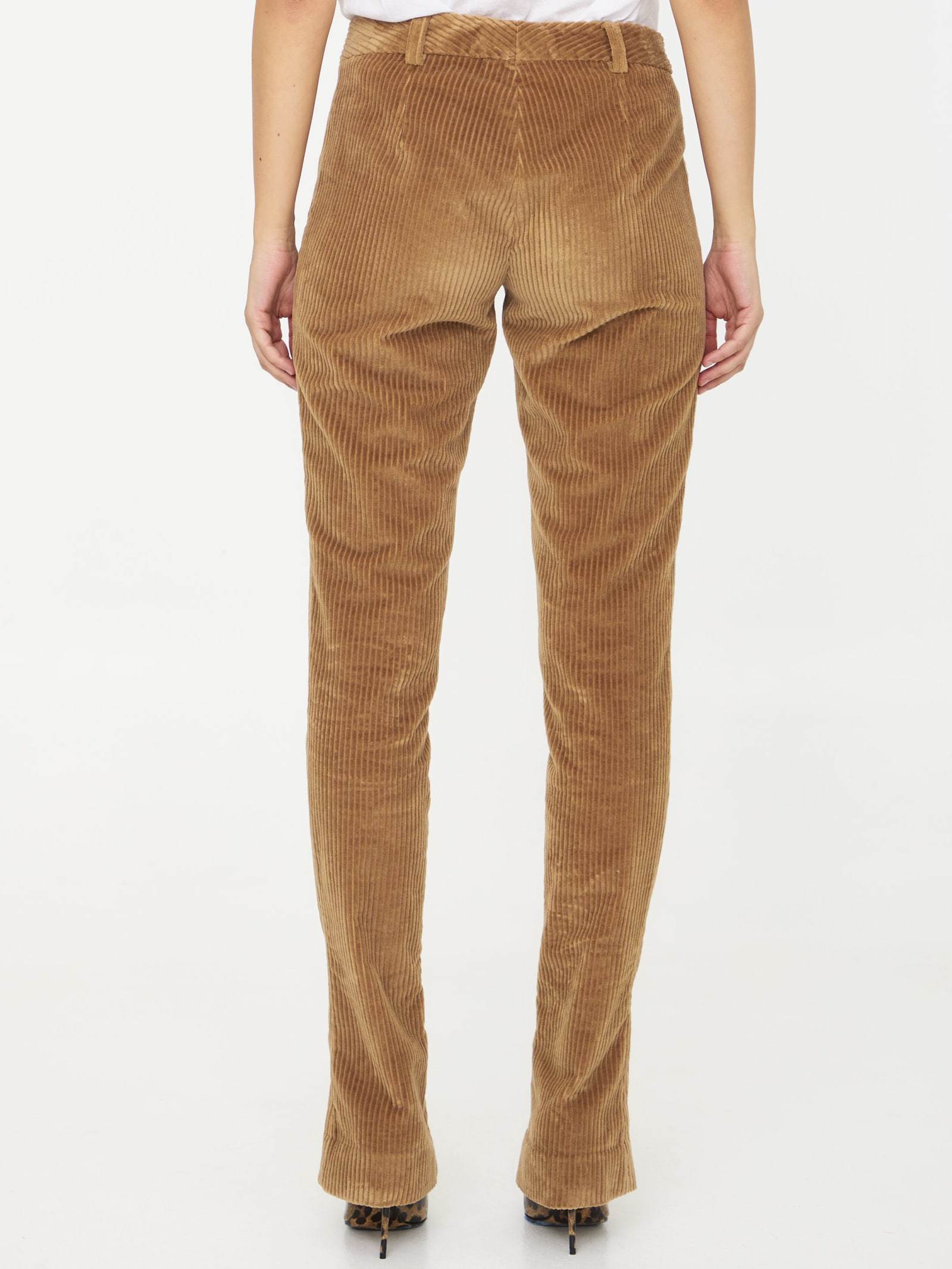 Shop Dolce & Gabbana Corduroy Trousers In Brown