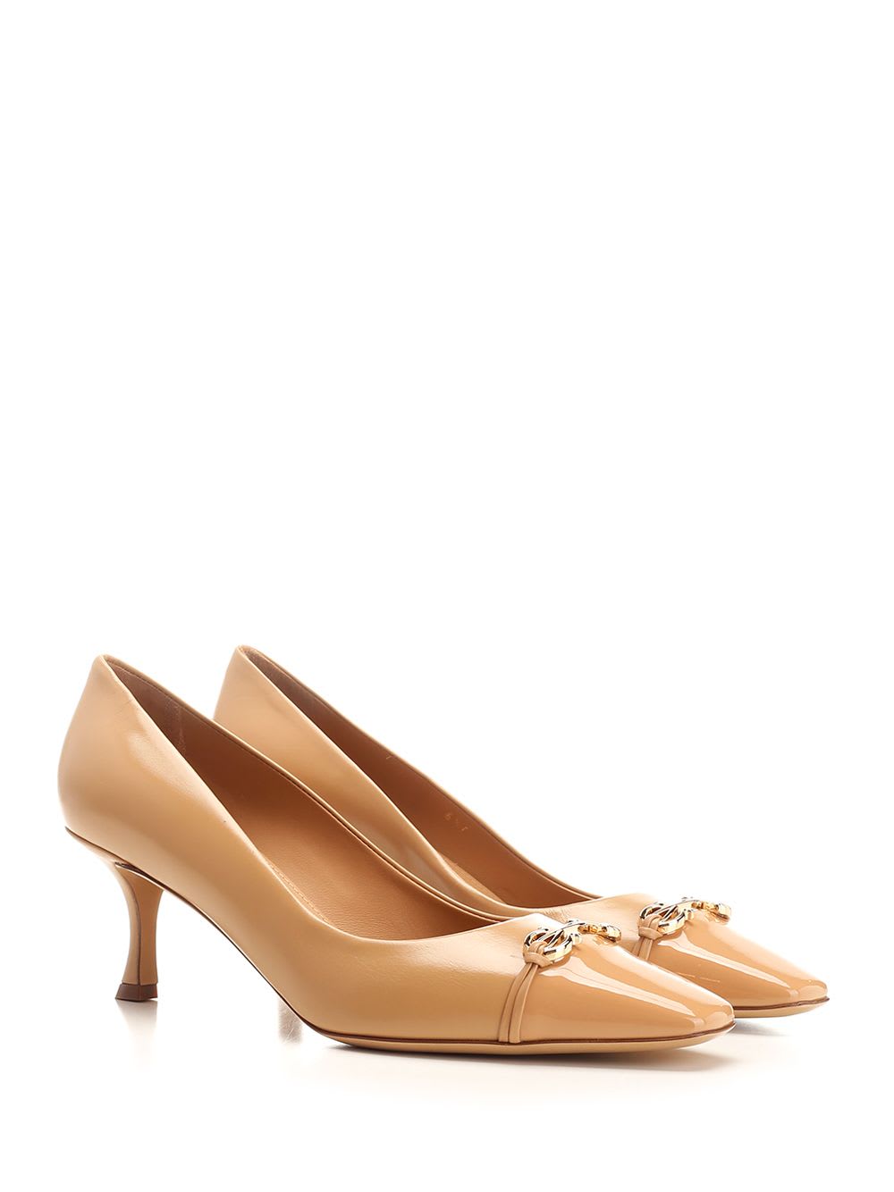 Shop Ferragamo Décolleté In Soft Leather Bria In Beige